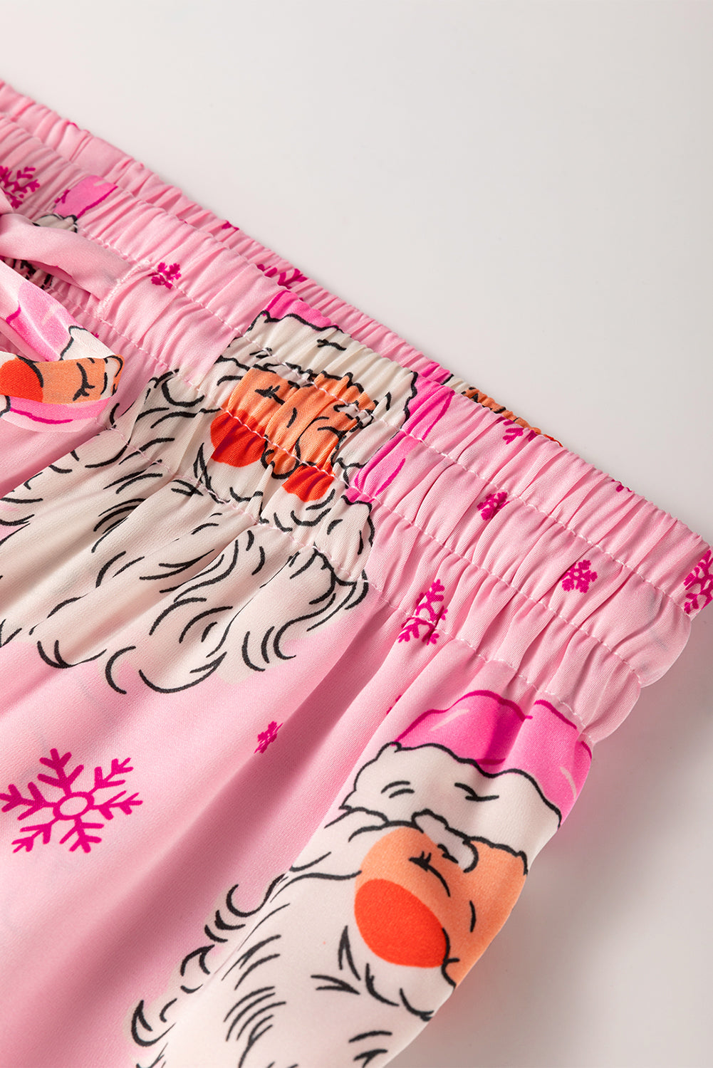Pink Santa Claus Snowflake Long-Sleeve Shirt Christmas Pyjama Set eAura