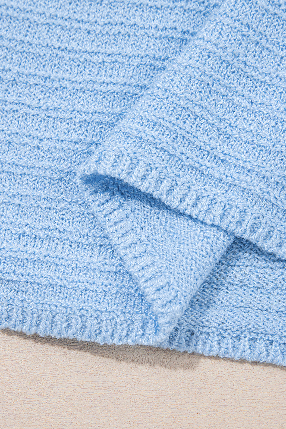 Beau Blue Horizontal Ribbing Patchwork Swing Sweater Tank eAura