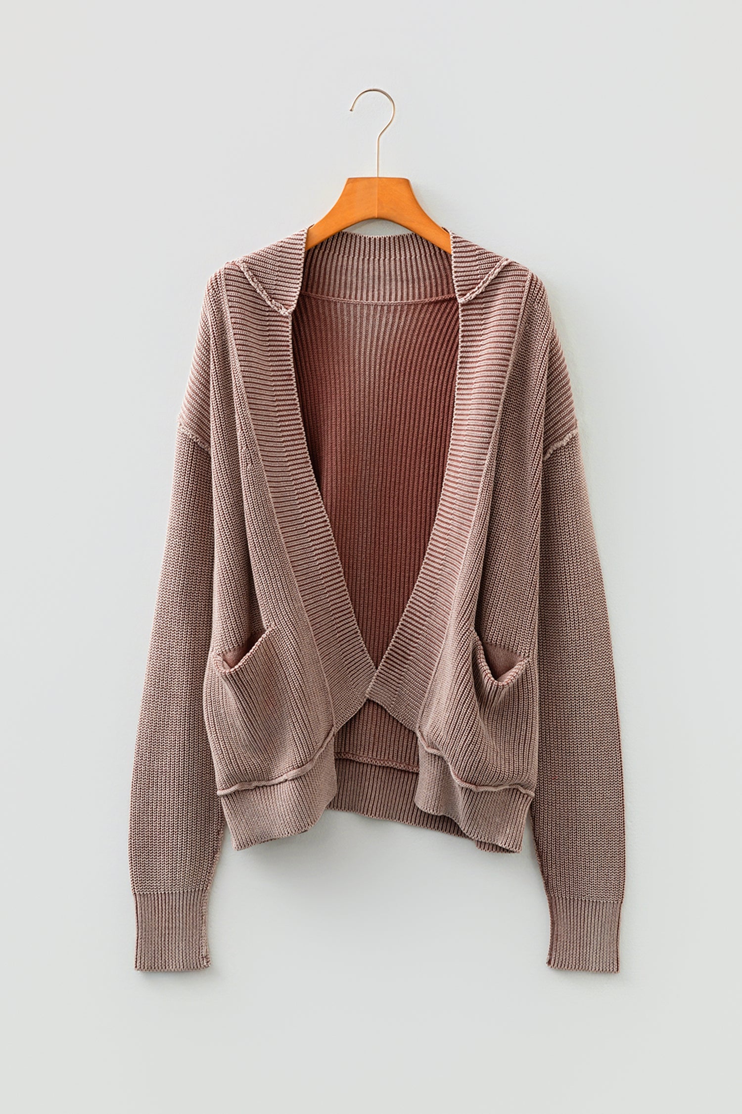 Mineral Wash Exposed Seam Patchwork Knit Open Sweater Cardigan - Sweaters & Cardigans/Cardigans
