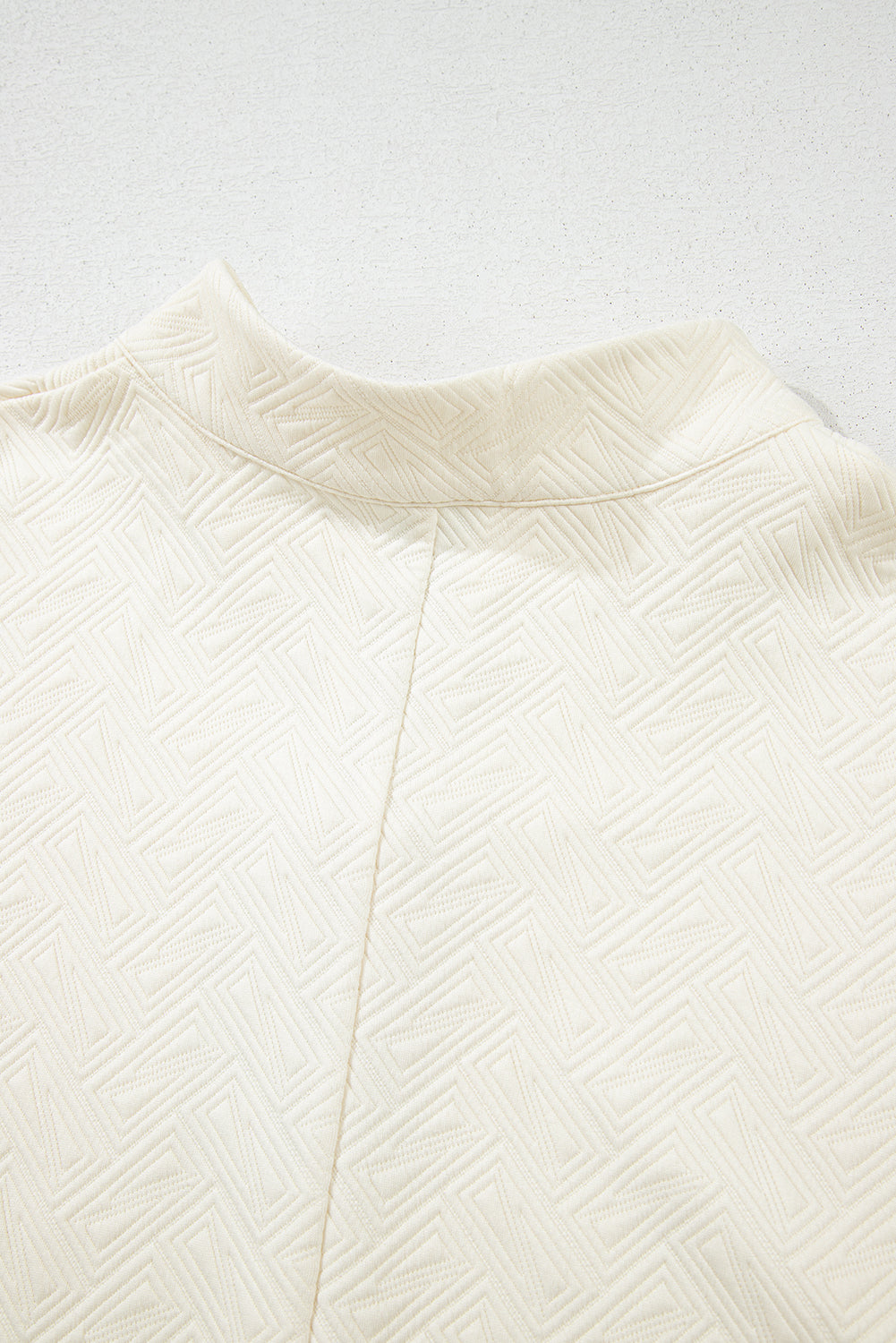 White Varsity Half Zip Textured Plus Size Top BB Fashion Outlet