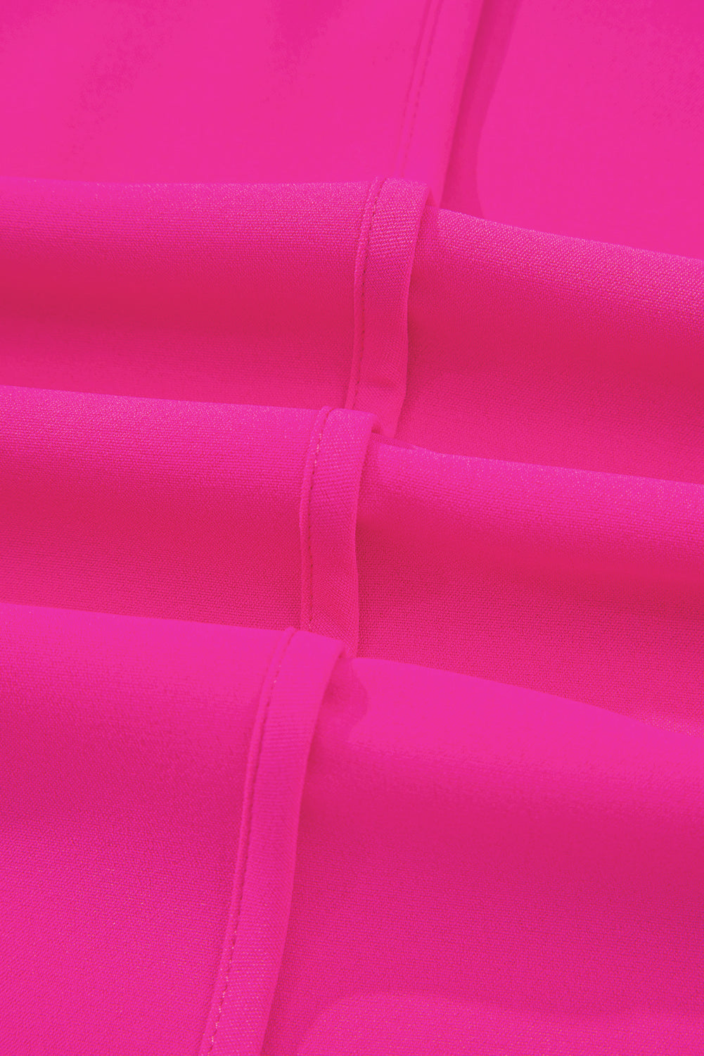 Bright Pink Seamed Back High Low Hem V Neck Cuffed Sleeve Plus Size Tee BB Fashion Outlet