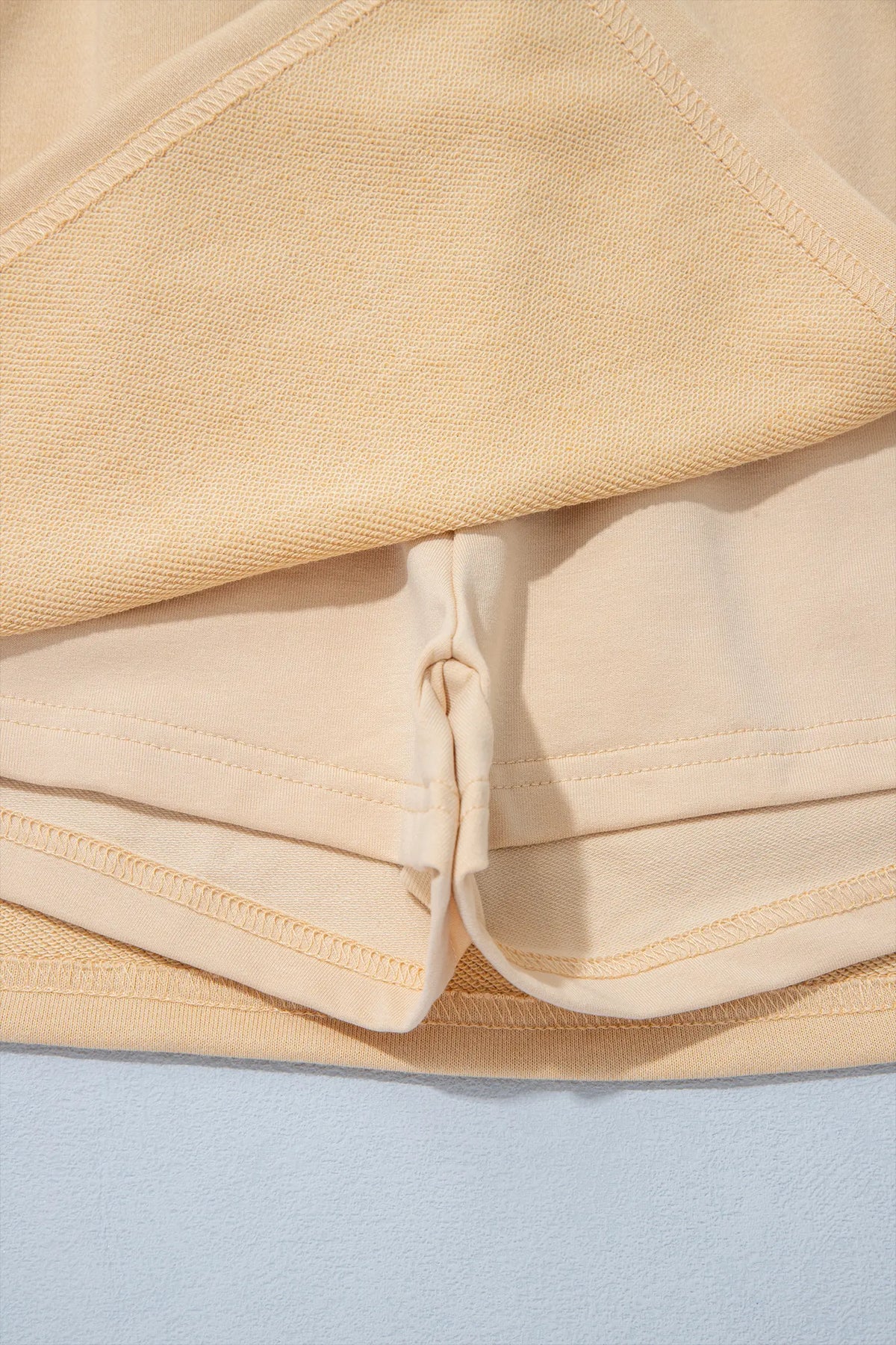 Solid Colour Long Sleeve Top Split Skort 2pcs Outfit – Parchment