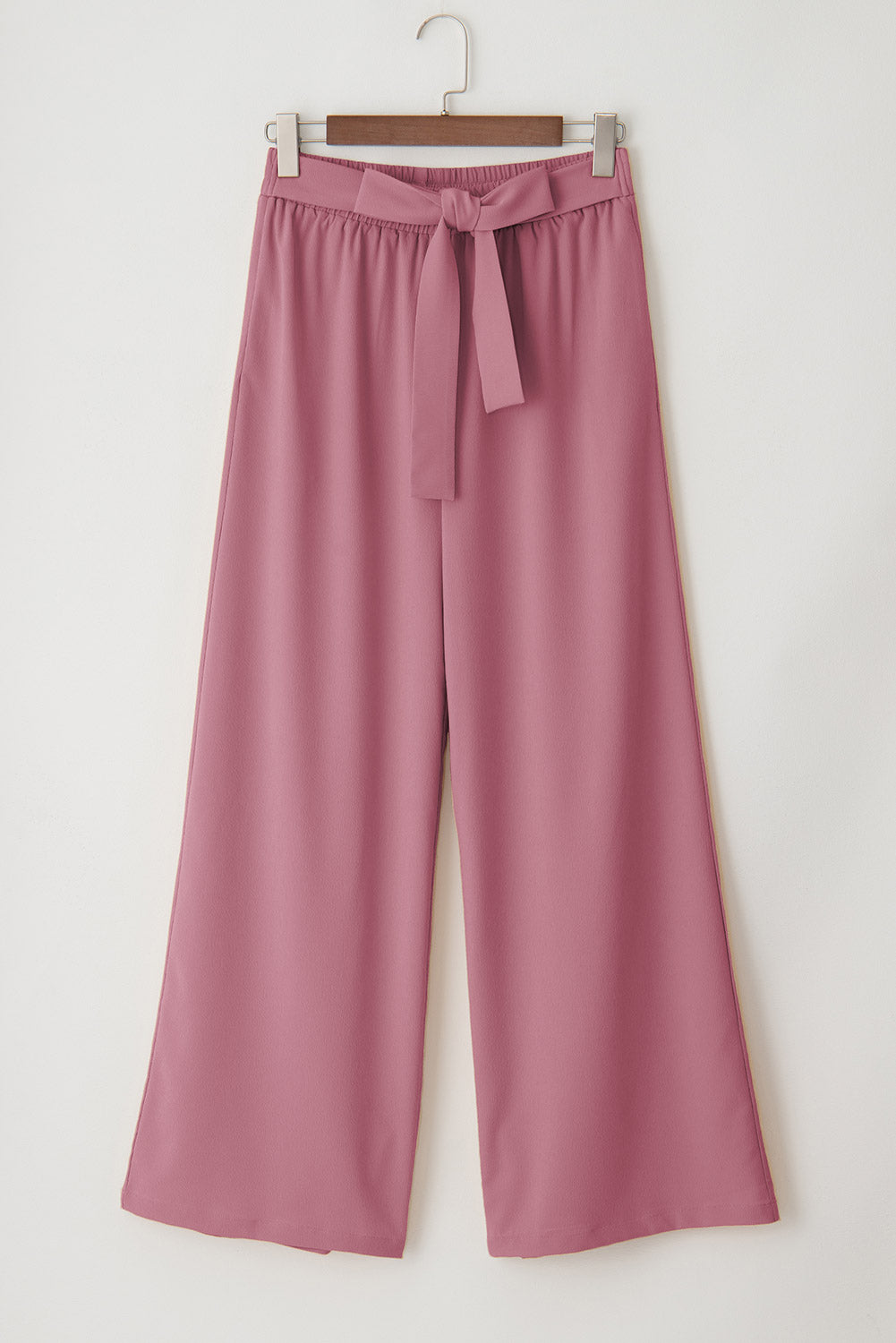 Coffee High Waisted Tie Front Side Pocket Wide Leg Flowy Casual Pants Dear-Lover Dropshipping