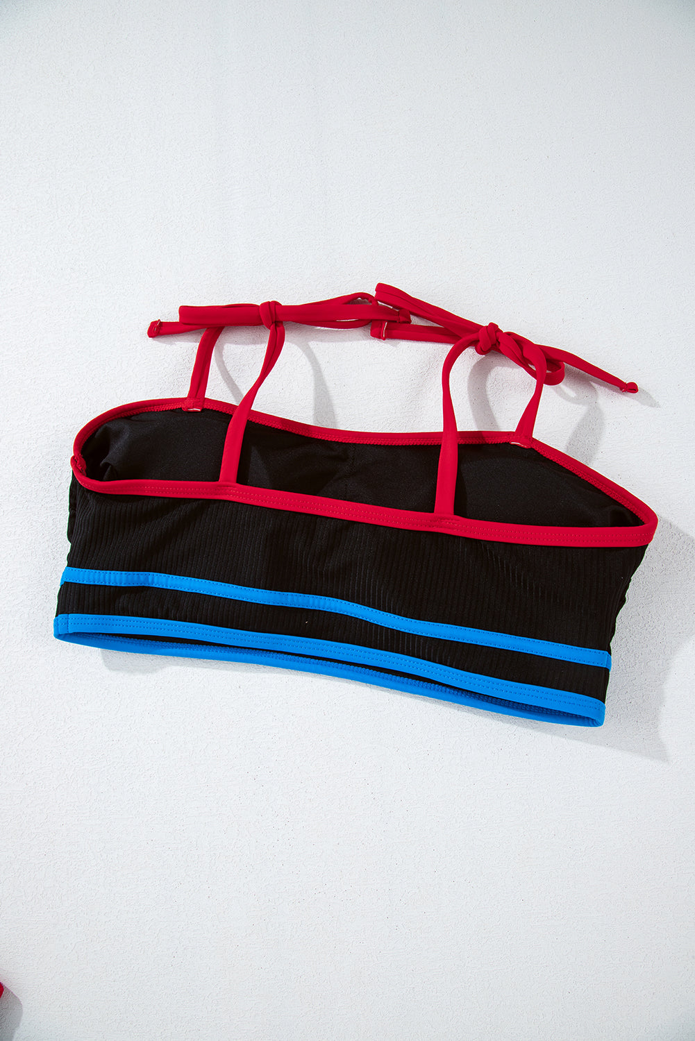 Black Triple Colour Trimmed High Waist Bikini Set eAura