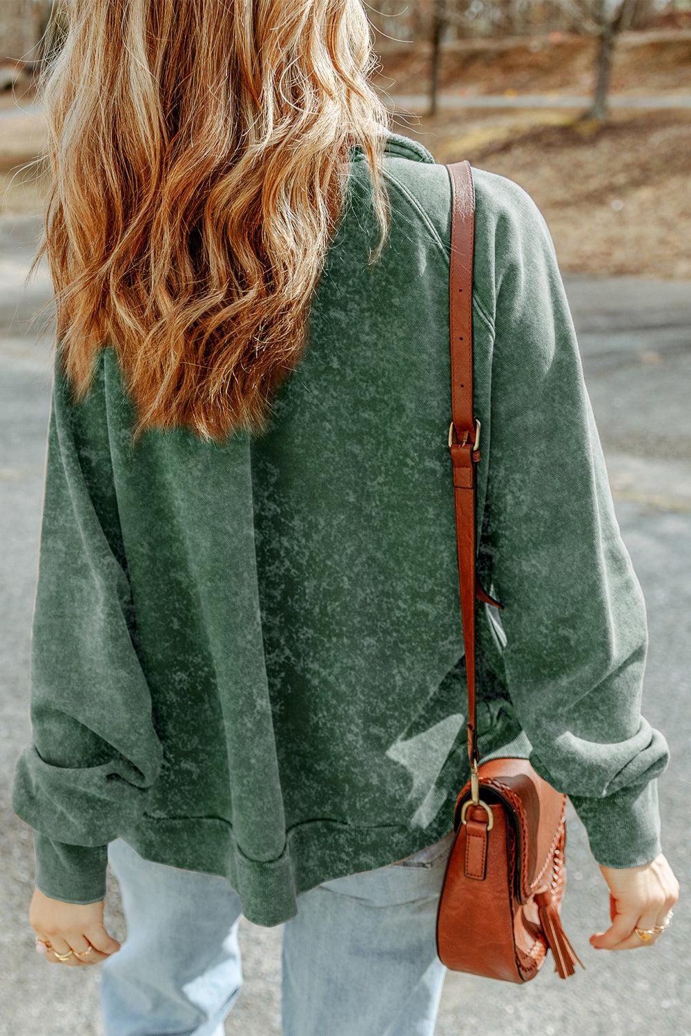 Green Vintage Washed Flap Pocket Button Shacket eAura