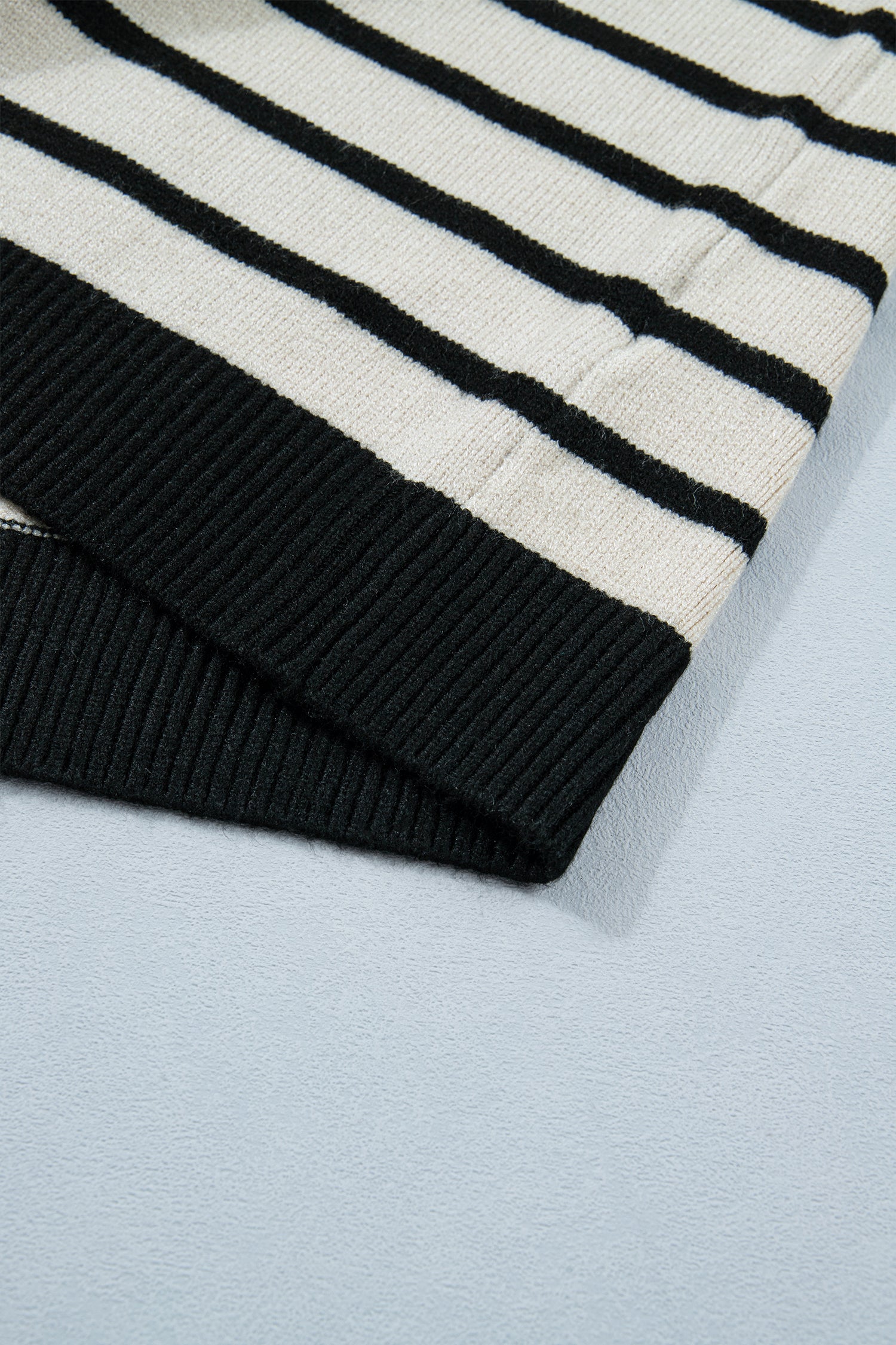 Stripe Bow Appliqué Short Sleeve Sweater