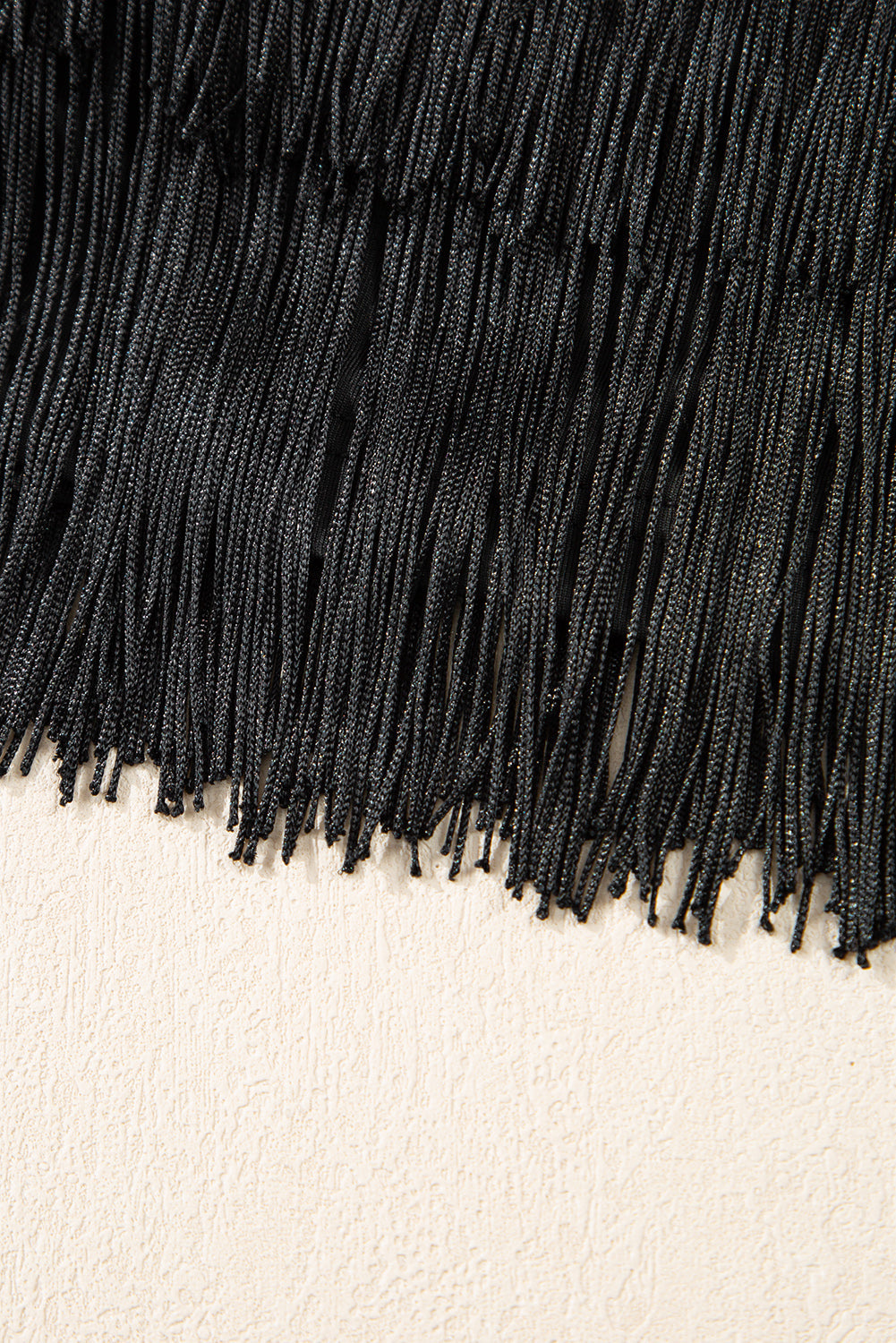 Black Tiered Fringe Trimmed Mini Skirt eAura