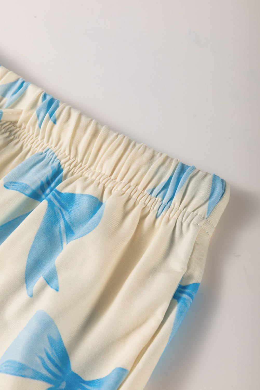 Yellow Bow Printed Short Sleeve Shirt Shorts Pyjama Set eAura