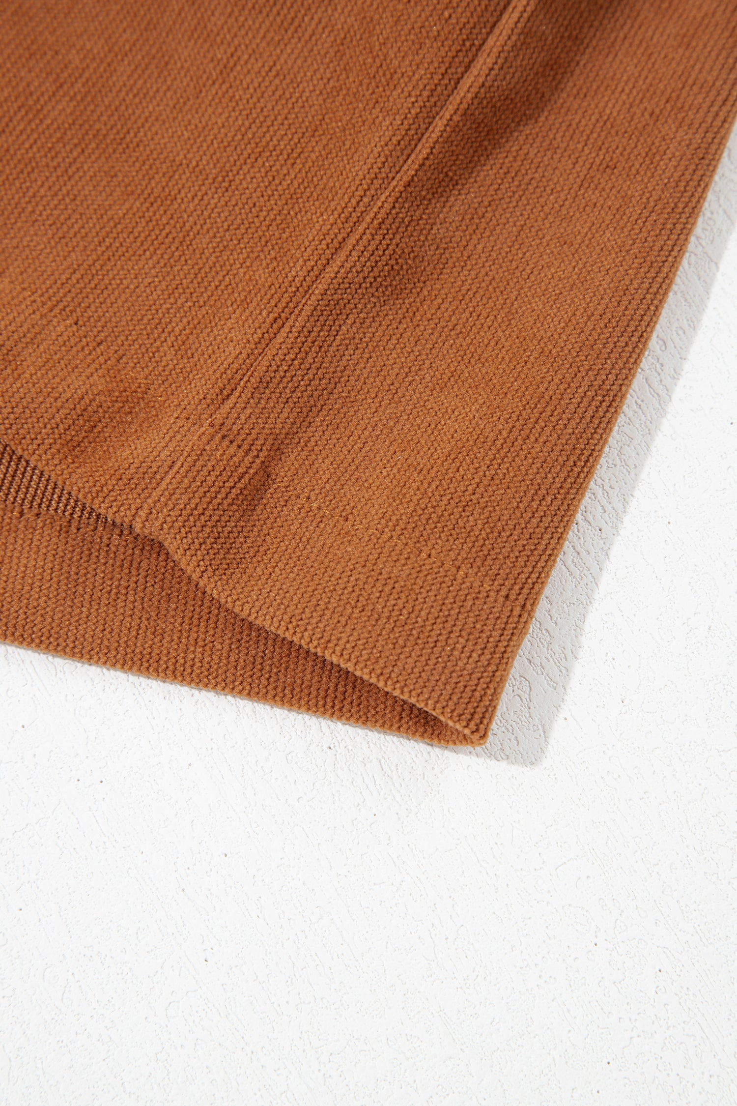 Solid Color Tie V Neck Sleeveless Corduroy Romper – Cinnamon