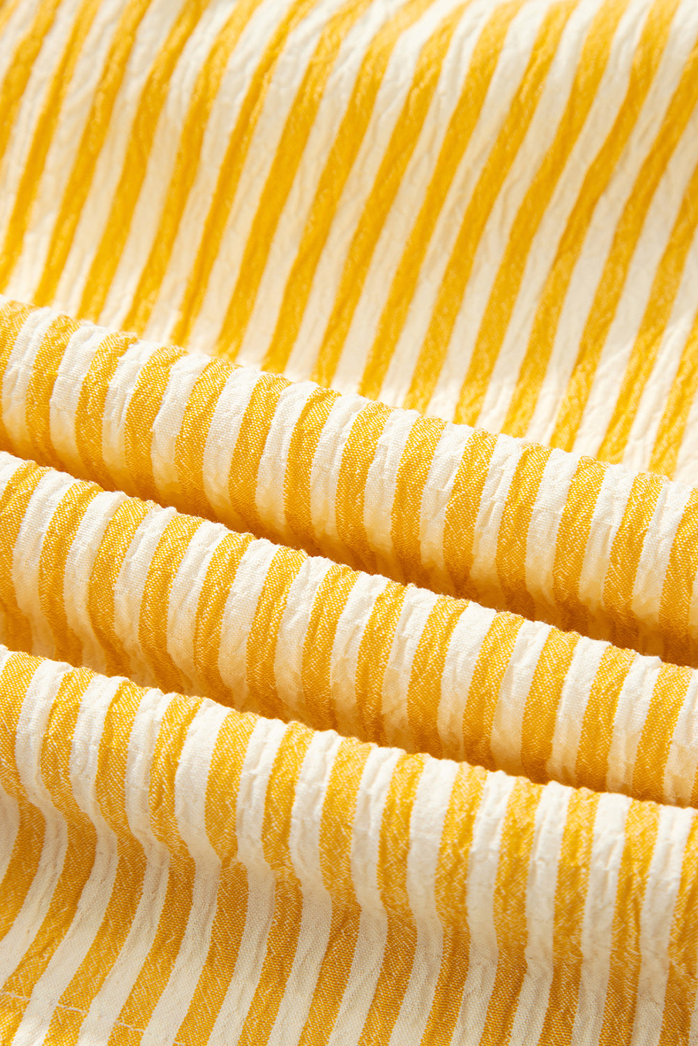 Yellow Stripe Shoulder Tie Smocked Back Wide Leg Casual Romper Dear-Lover Dropshipping