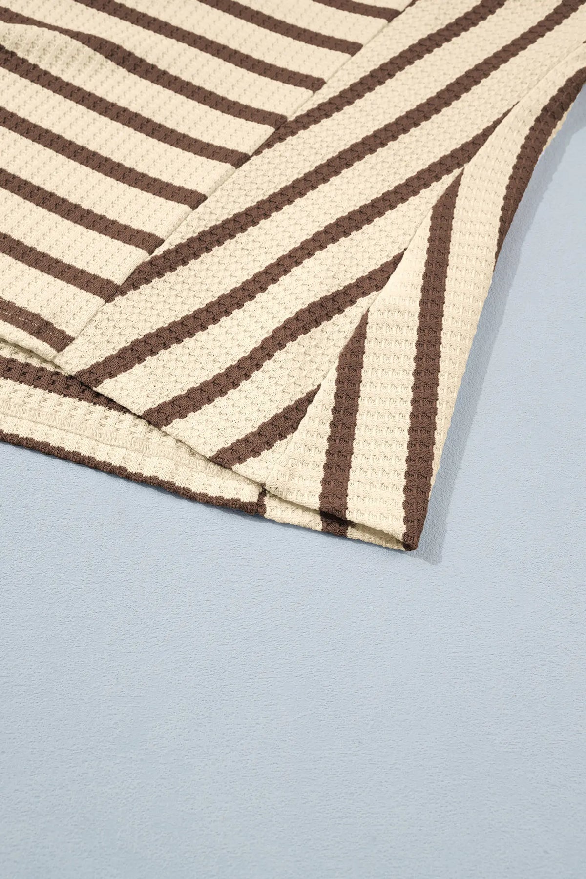 Patchwork Ribbed Cuff Casual Pullover Sweatshirt – Brown Stripe
