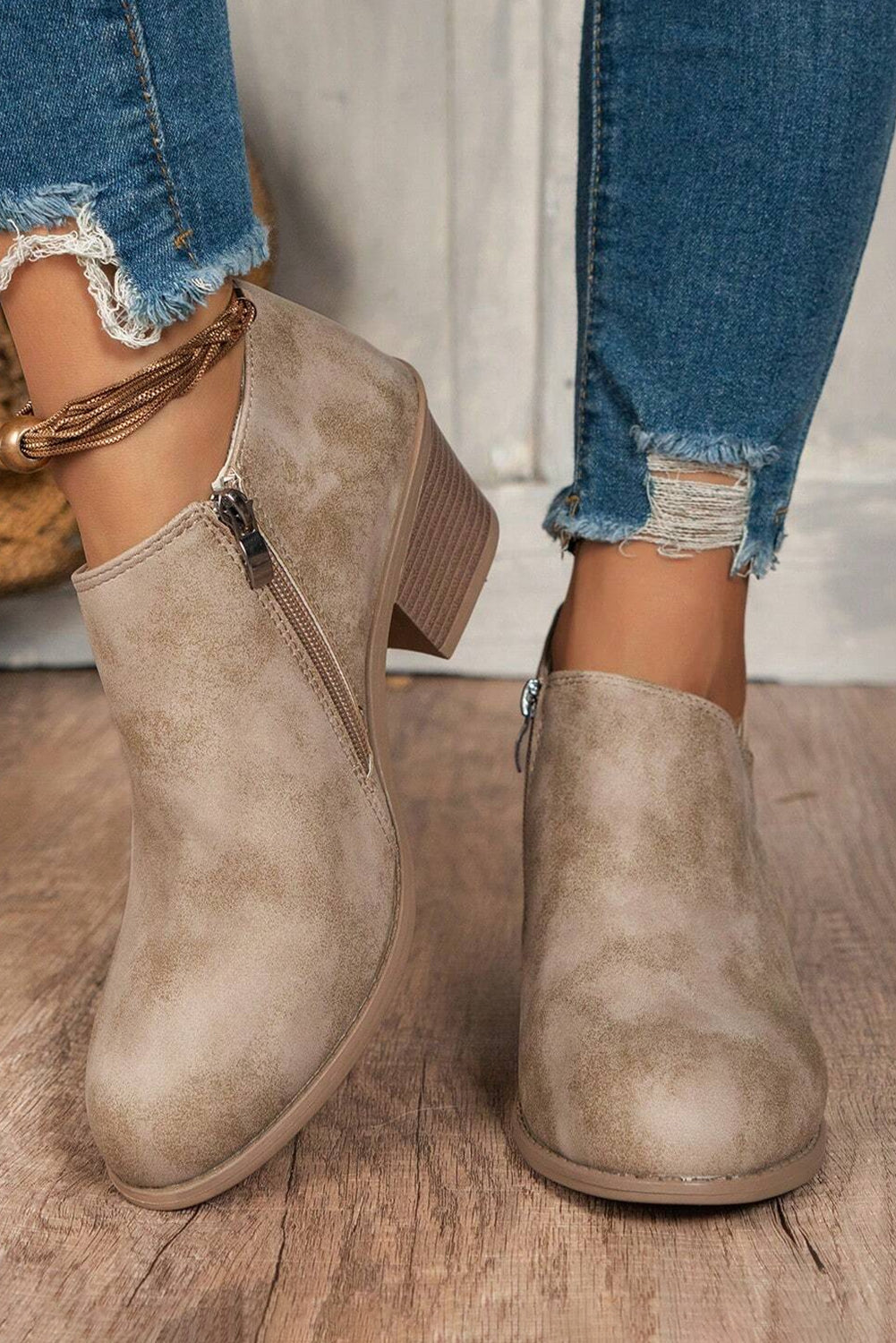 Coffee Suede Casual Ankle Boots - eAura