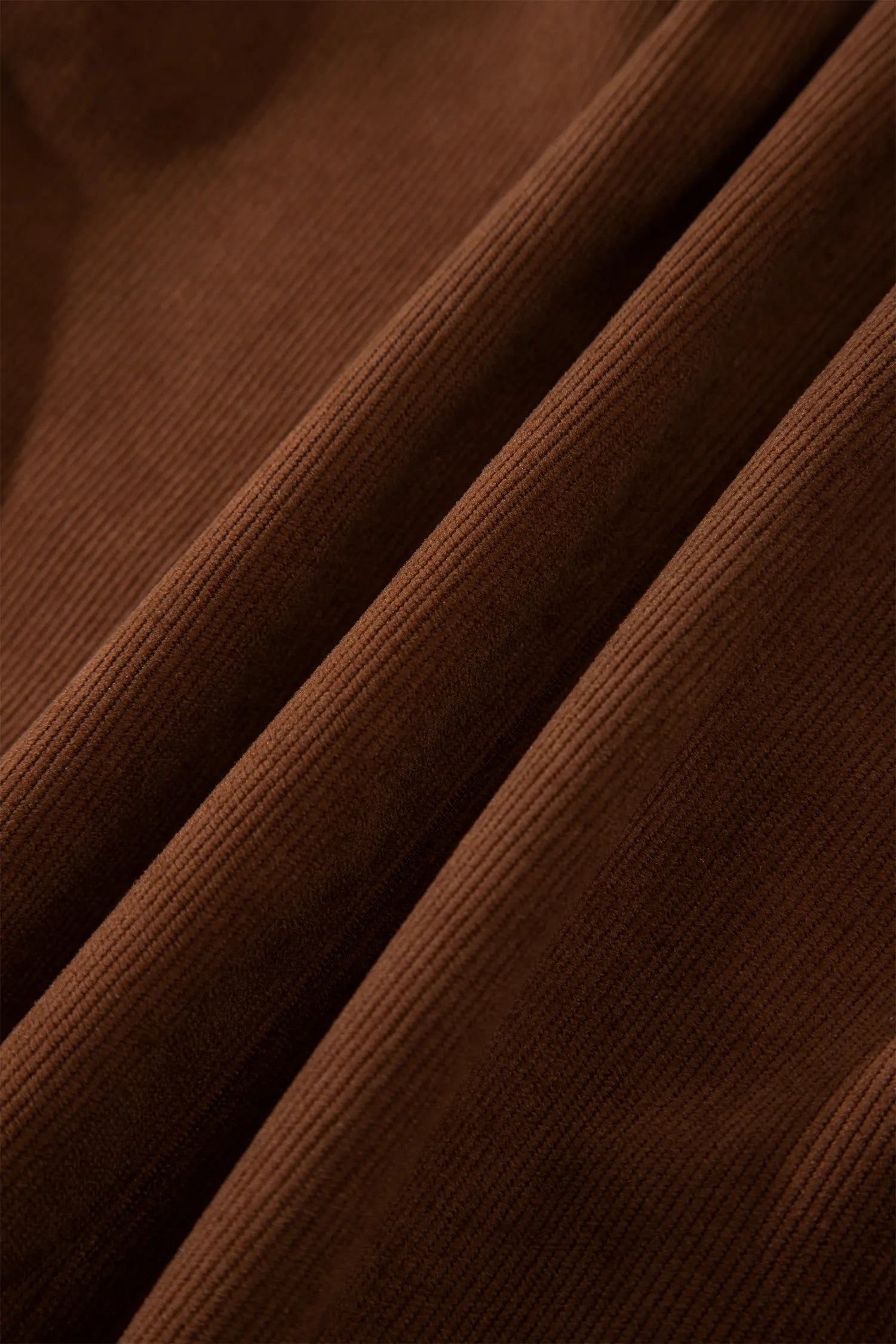 Coffee Button Front Corduroy Mini Pockets Sheath Silhouette Skirt