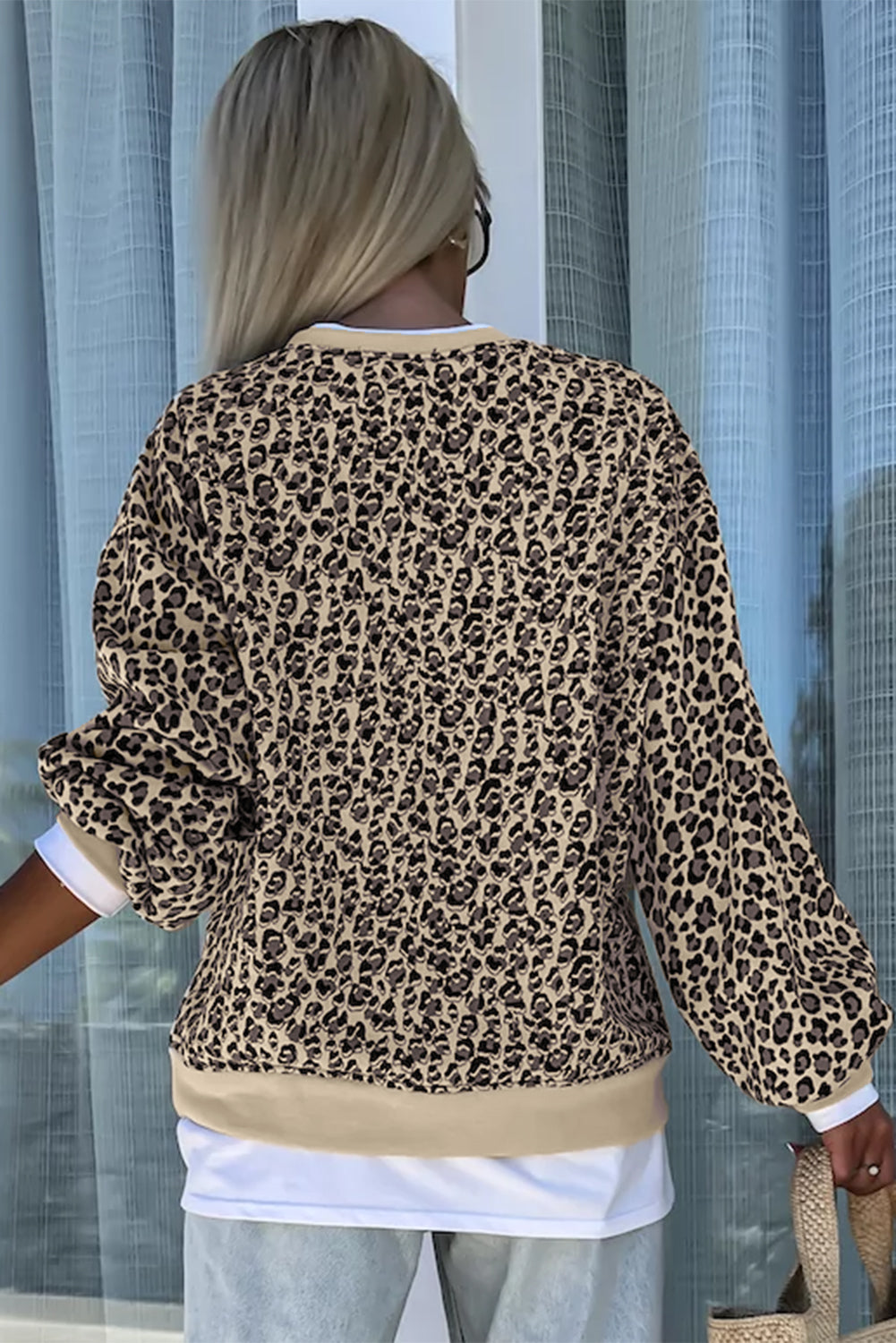 Parchment Leopard Print Crew Neck Sweatshirt eAura
