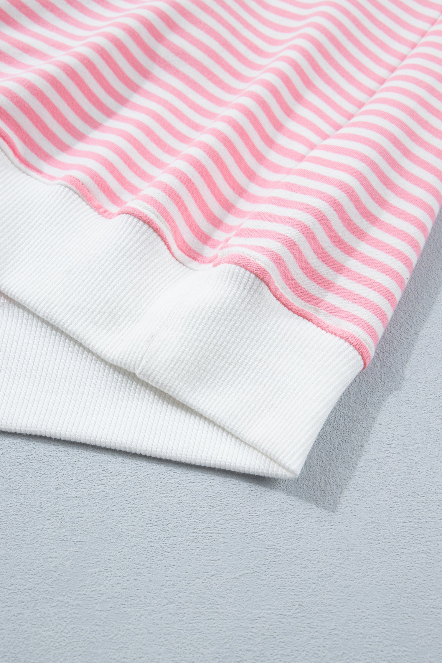 Stripe Cuffed Sleeve Contrast Mock Neck Tee Casual Co-ord Short Set
