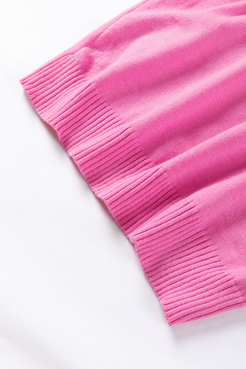Bonbon Ribbed Mock Neck Ruffled Short Sleeve Sweater eAura