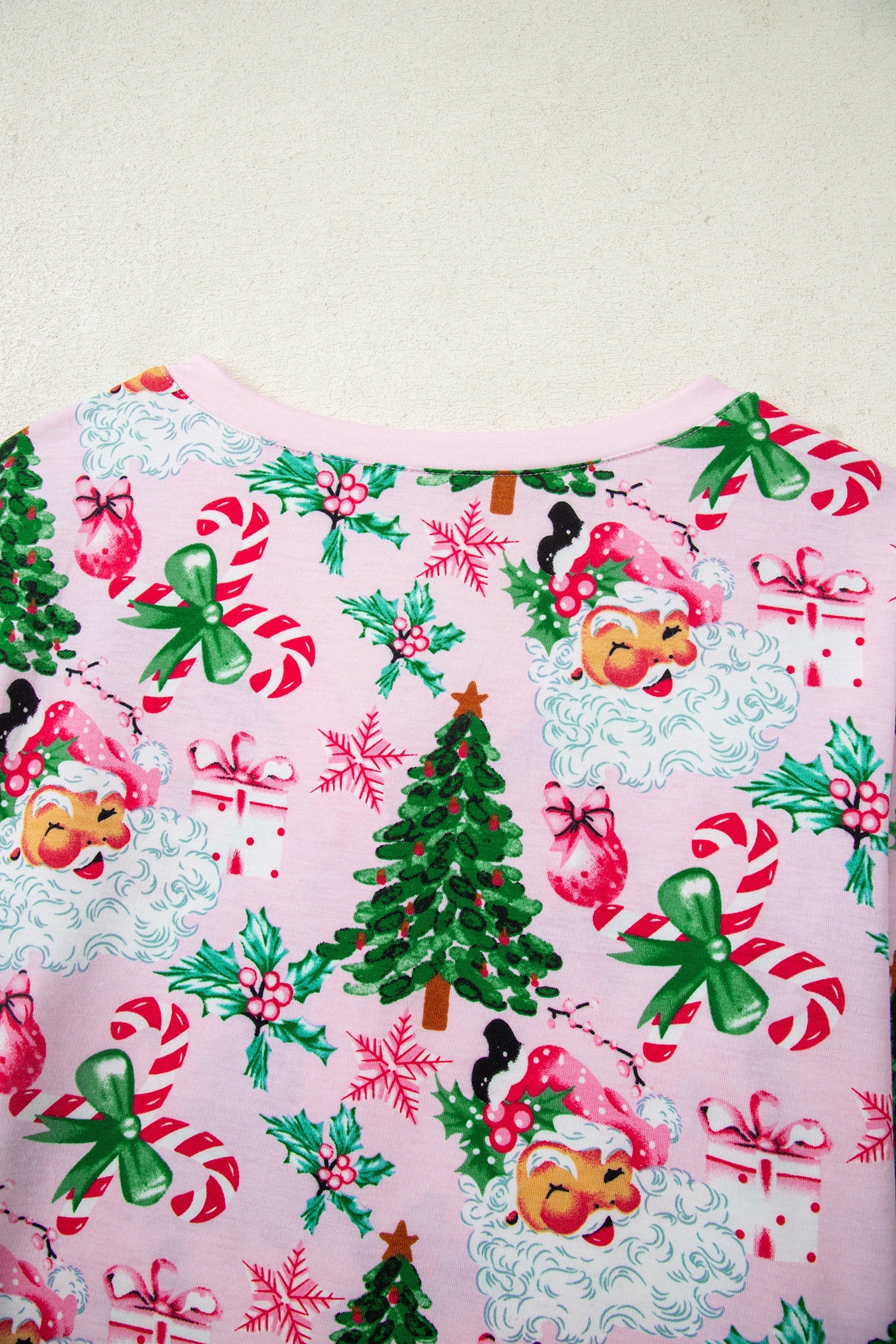 White Christmas Pattern Button V-Neck Pyjamas - Loungewear & Sleepwear/Loungewear