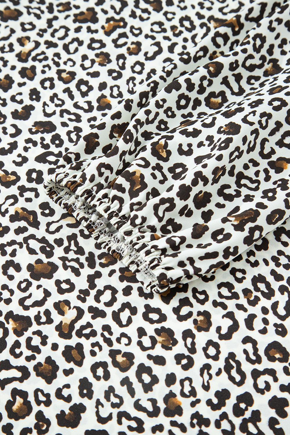 Plus Size V-Neck Leopard Print Puff Sleeve Mini Dress - eAura