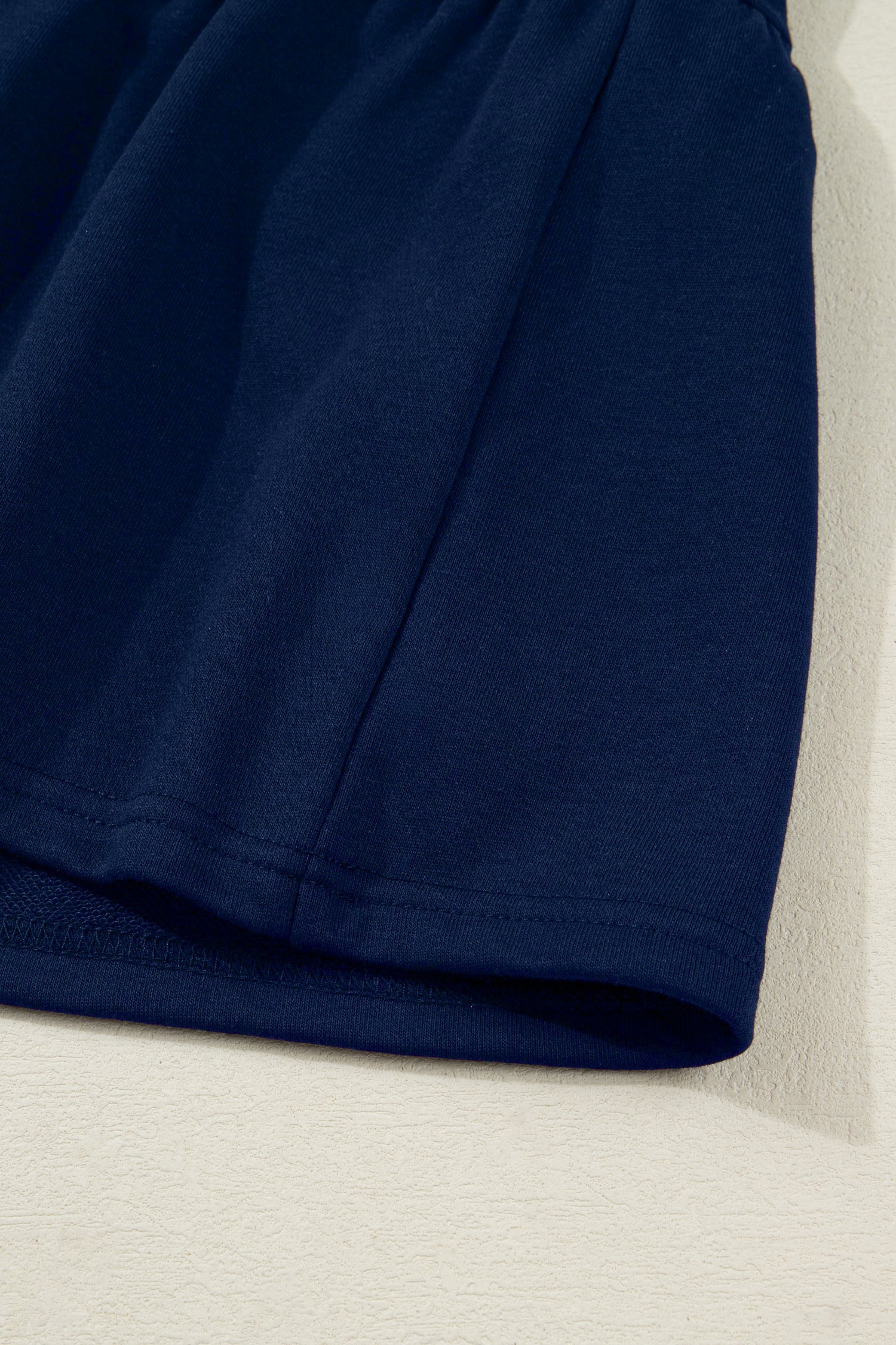 Contrast Striped Cuffs Polo Collar Patchwork Long Sleeve Ruffle Hem Mini Dress - eAura