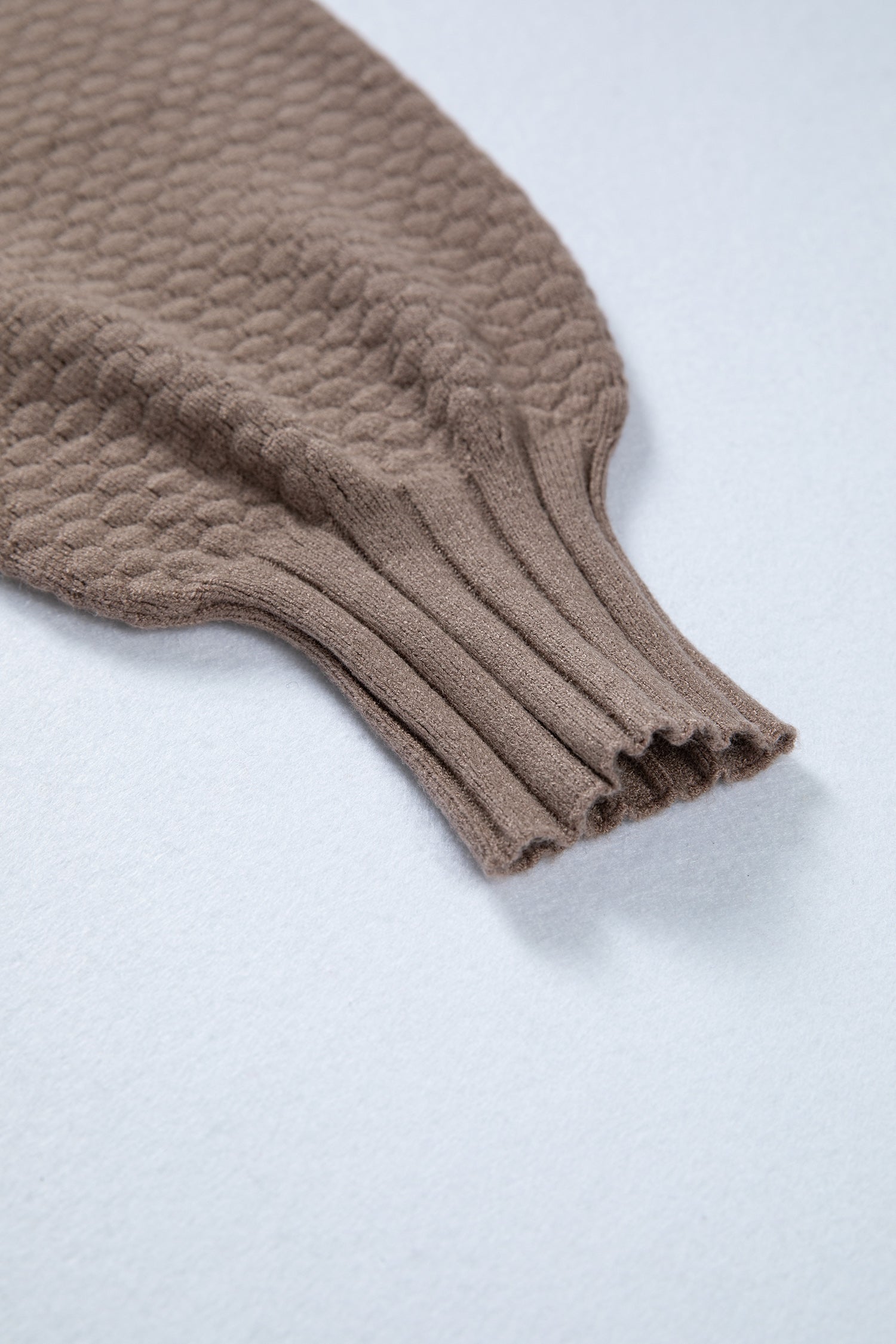 Mixed Texture Cardigan With Buttons - V-Neck