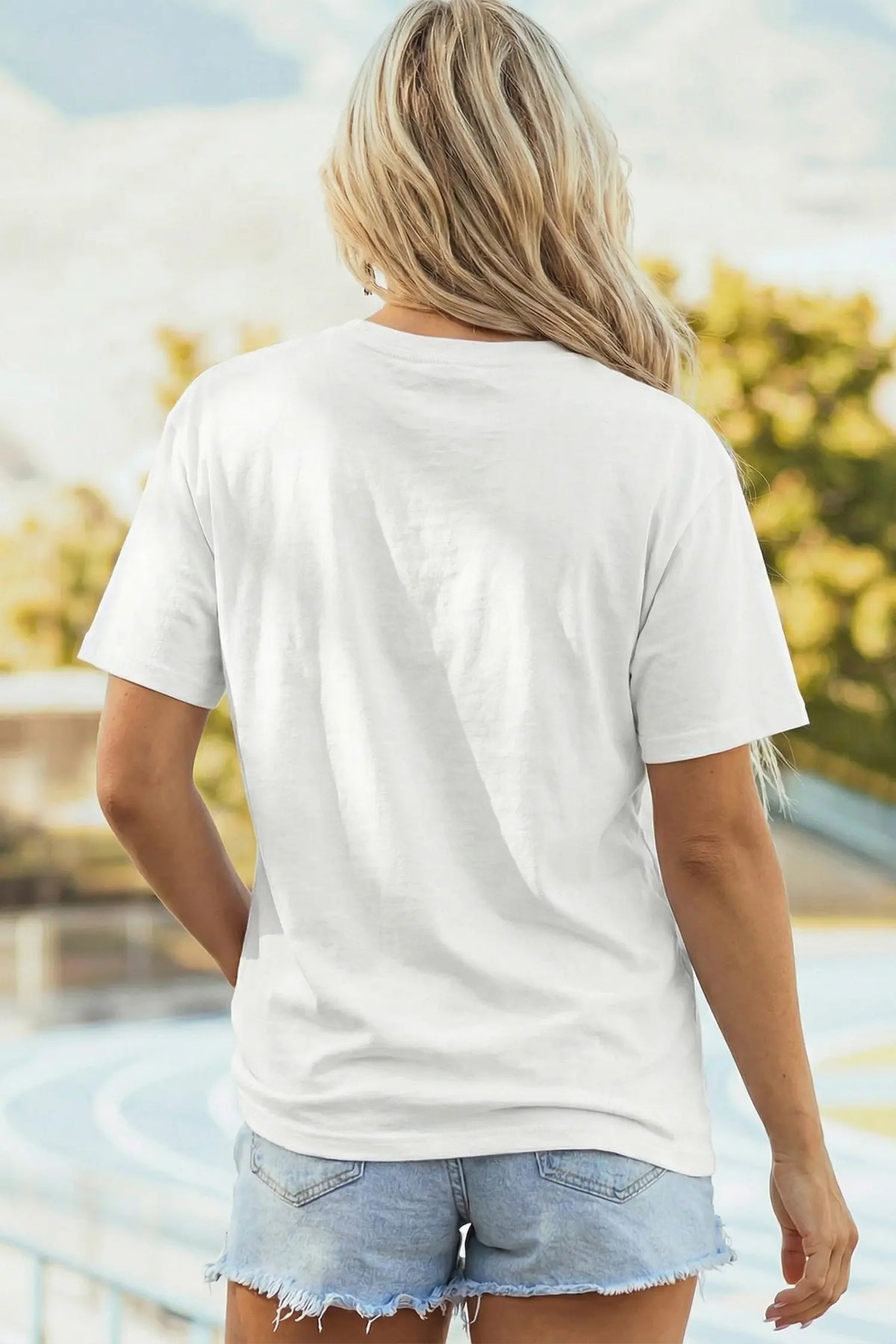 Embroidered Game Day Theme Football Graphic Tee – White