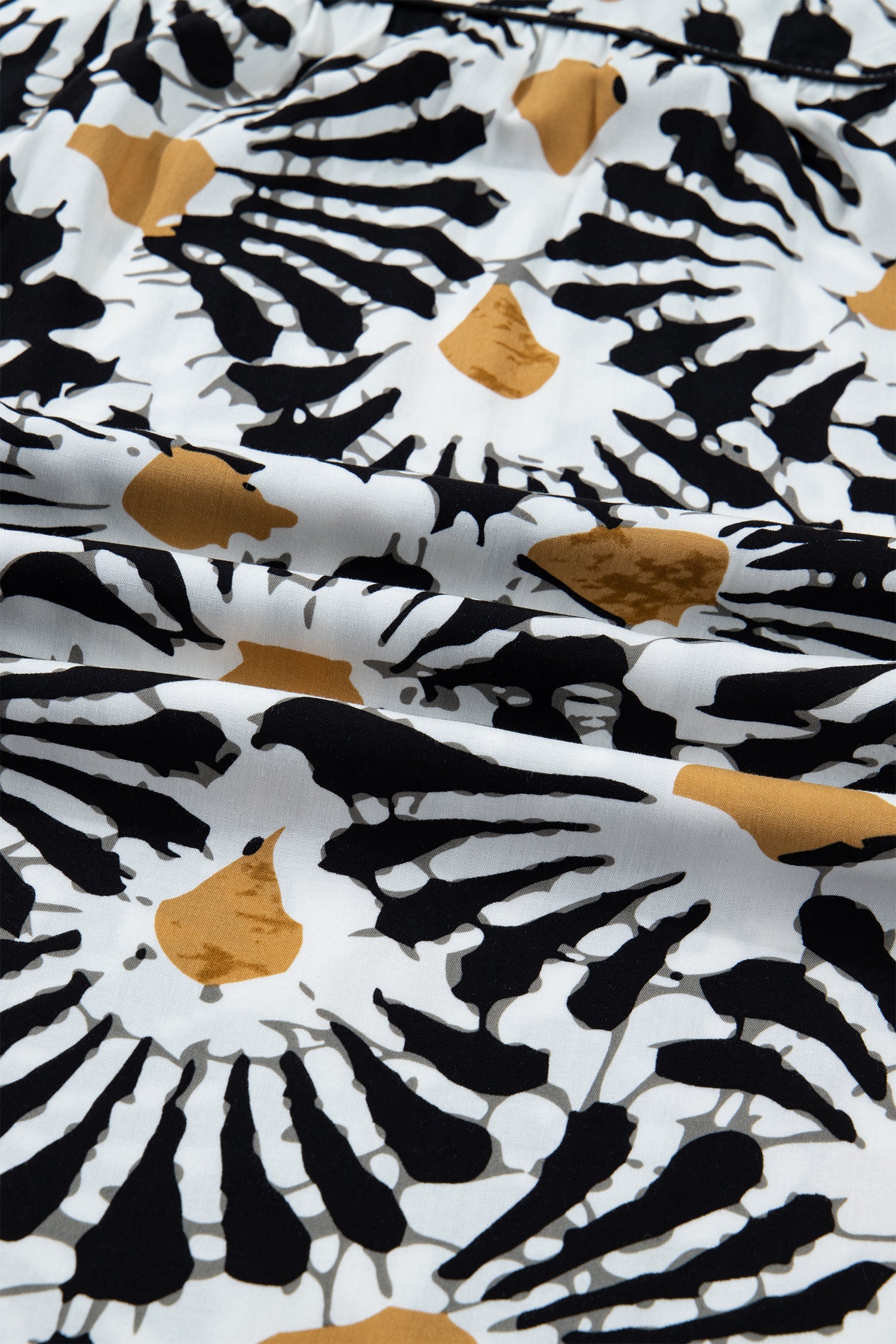 Abstract Floral Print Split V Neck Long Dress with Sleeves - eAura