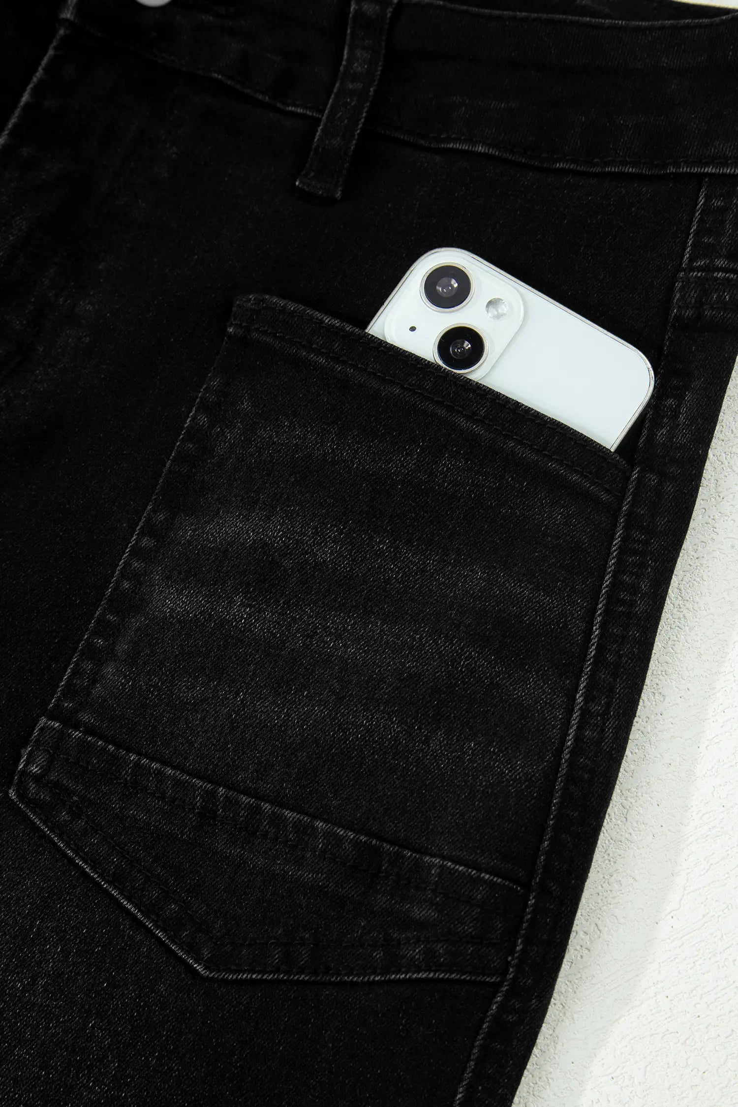 Sail Blue Frayed Cropped Barrel Jeans