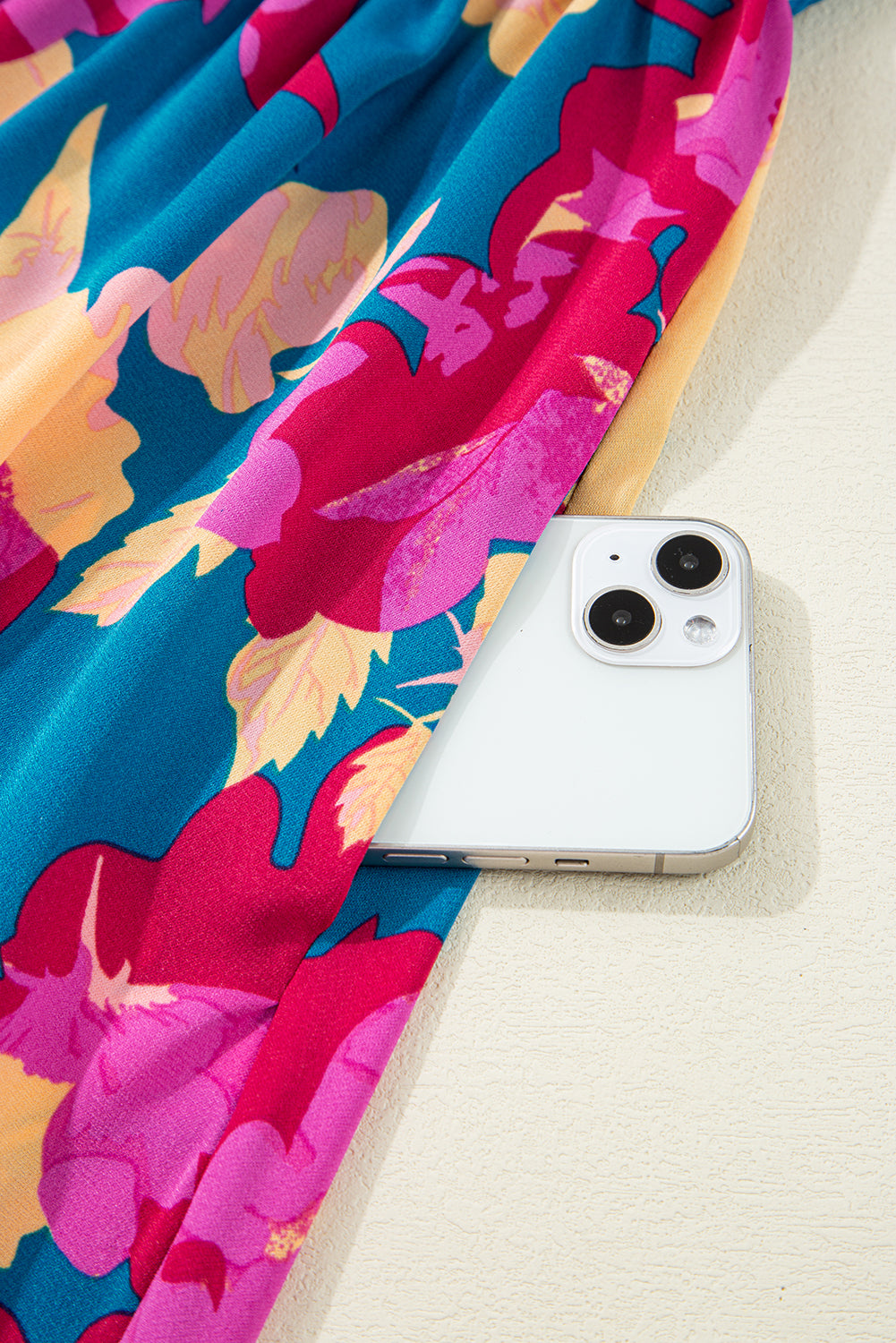 Dark Blue Floral High Waist Sleeveless Flared Long Dress eAura