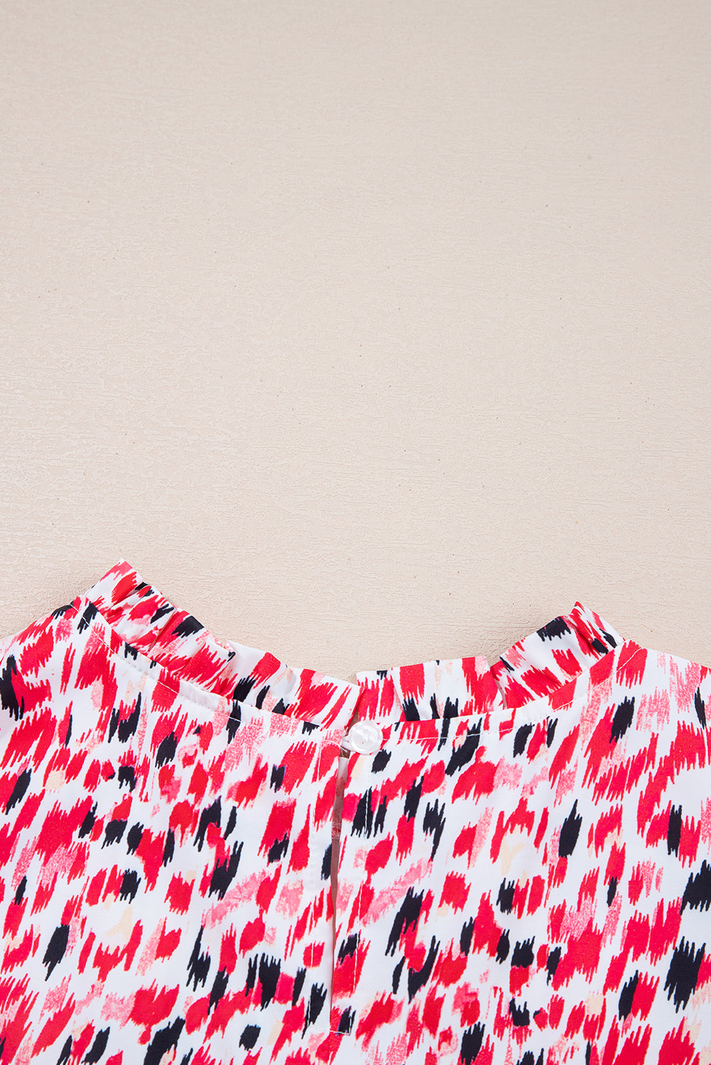 Floral Contrast Print Ruffle Cap Sleeve Blouse eAura