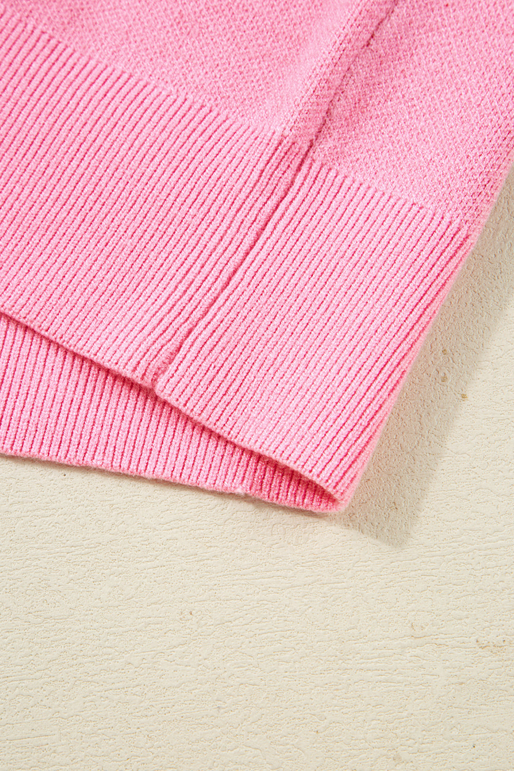 Pink Pearl Embellished Heart Pattern Sweater - eAura