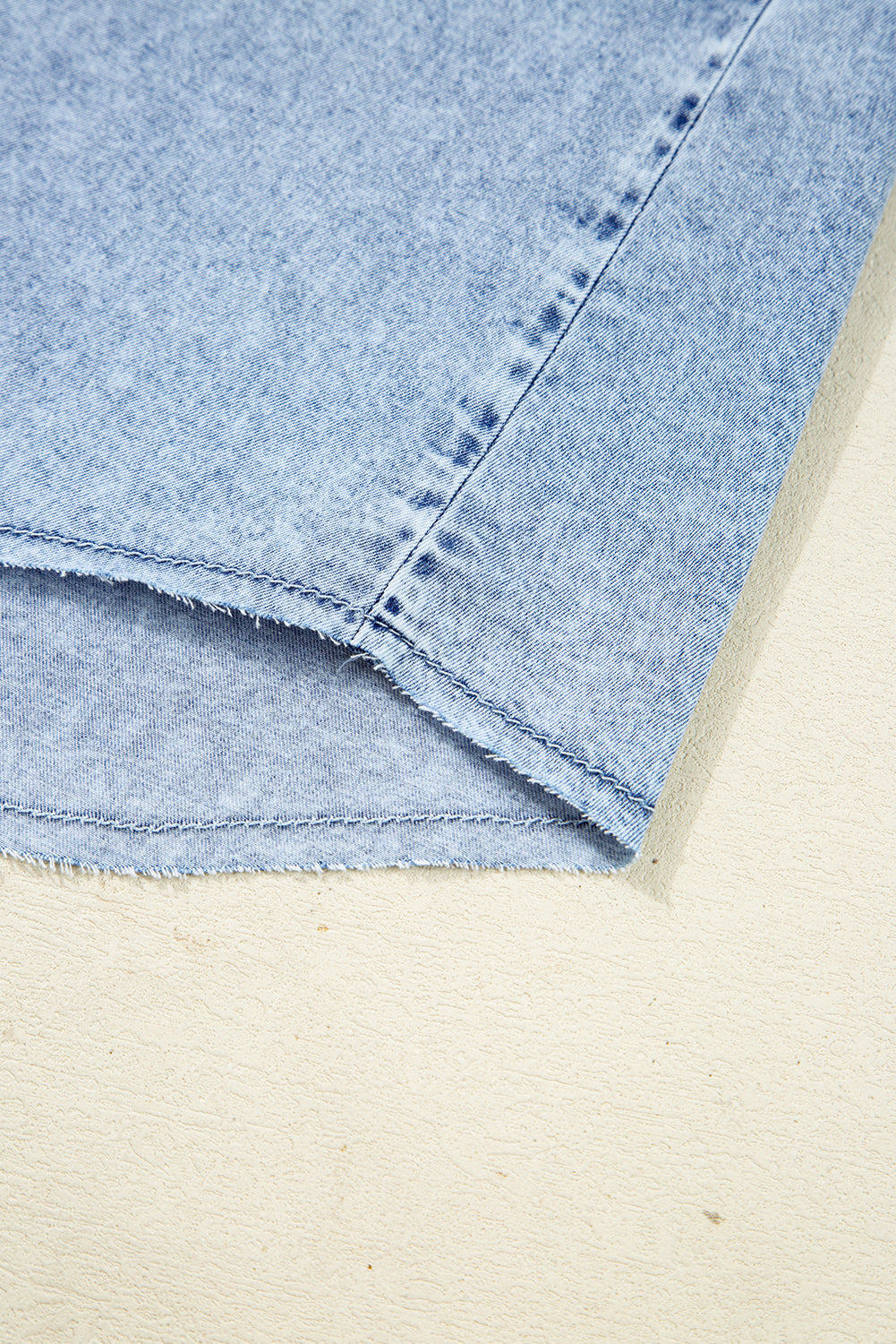 Beau Blue Chest Pocket Raw Hem Denim Baggy Shirt Dress Dear-Lover Dropshipping
