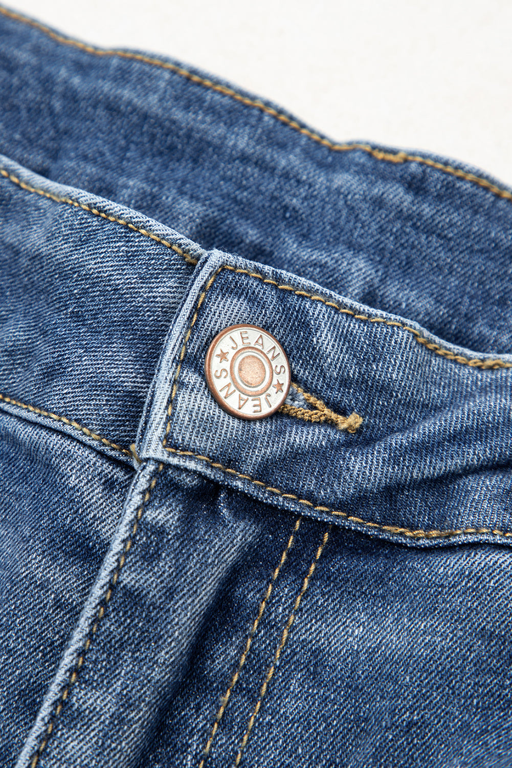 Stitched Raw Hem Wide Leg Loose Jeans - eAura