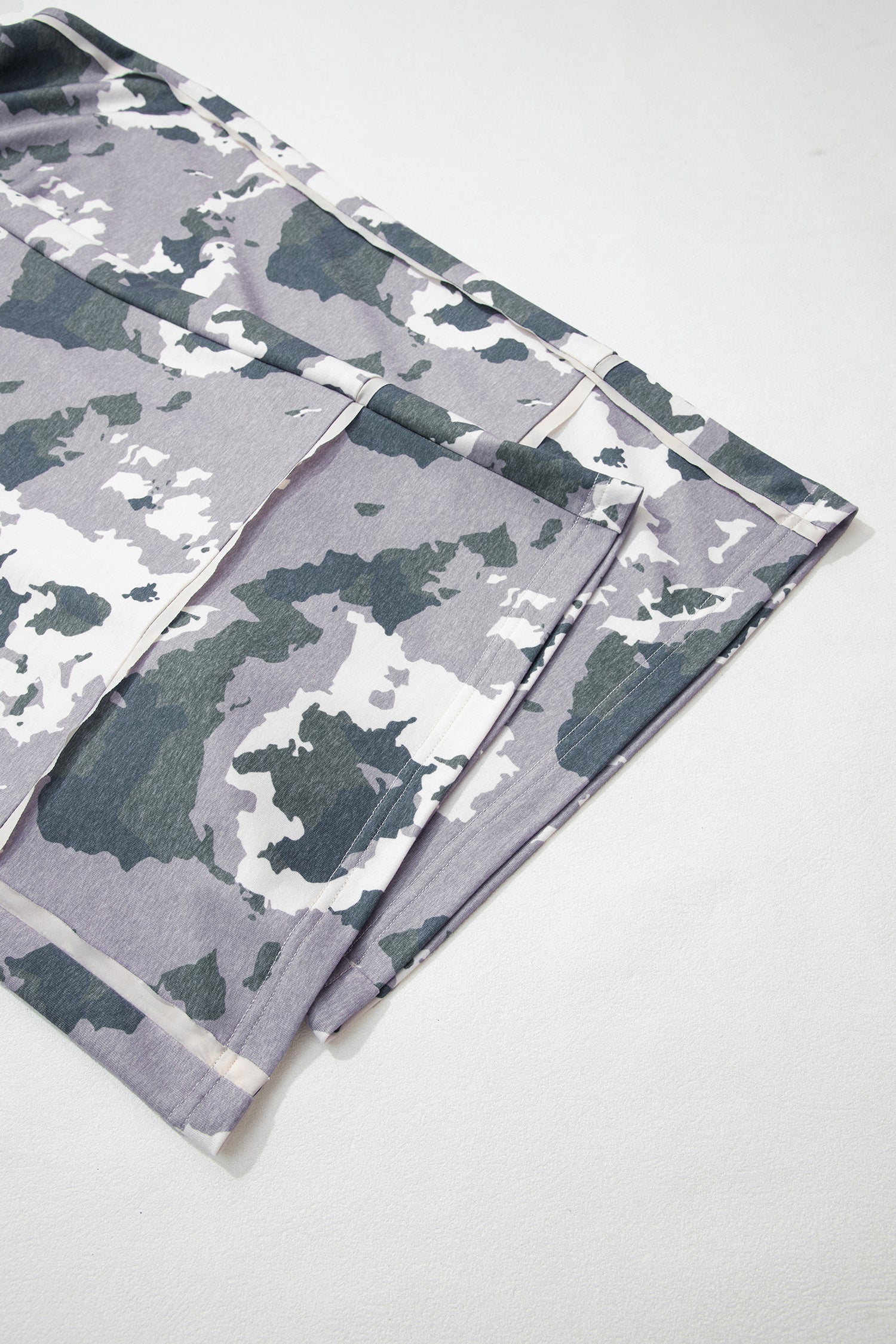 Camo Drawstring Waist Patch Pocket Plus Size Pants – Brown