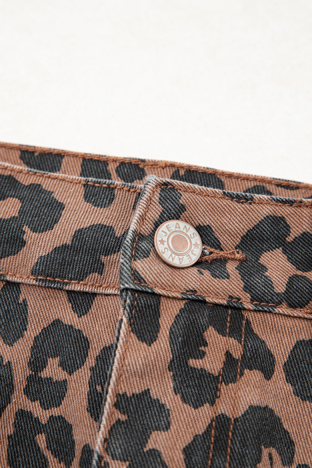 Leopard Denim Frayed Split Denim Midi Skirt - eAura