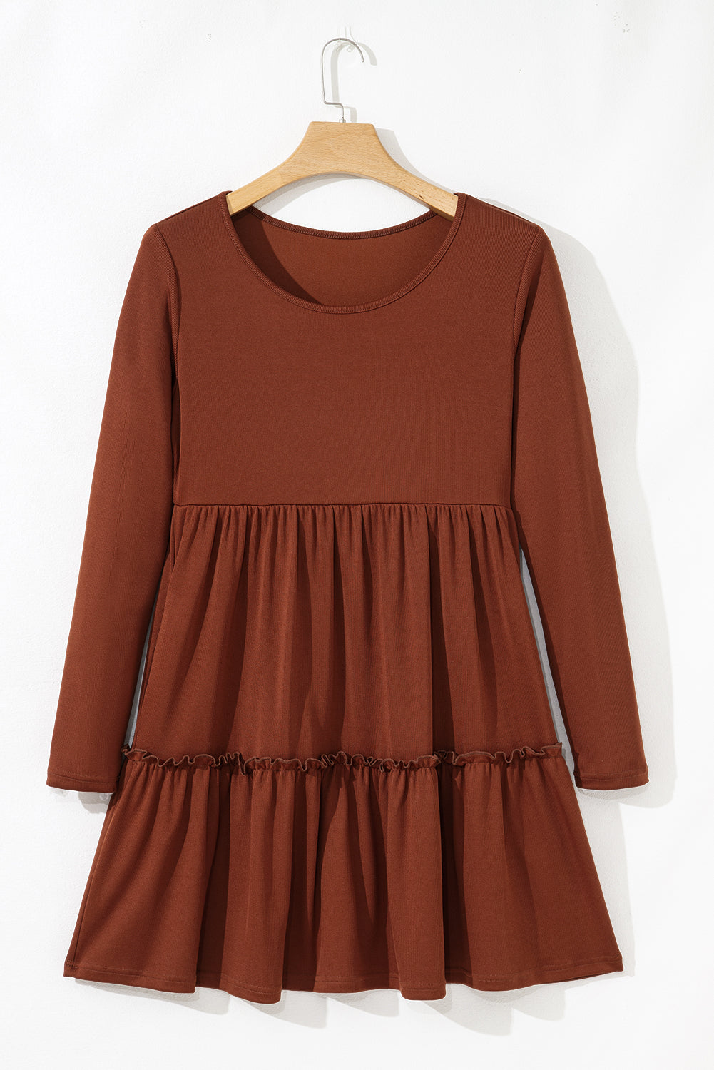 Rib Long Sleeve Mini Dress - eAura
