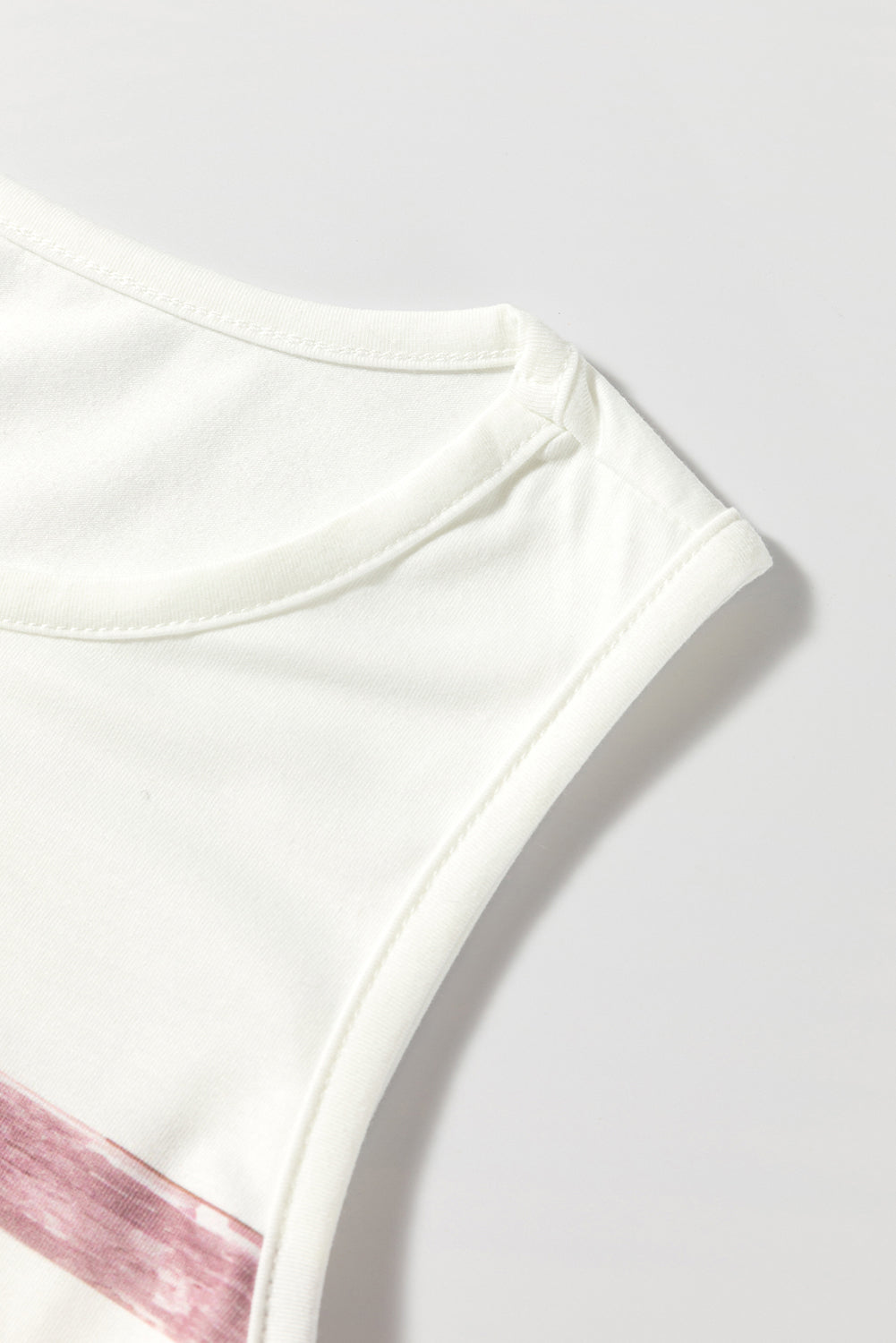 Red Stripe Rainbow Round Neck Tank Top - eAura