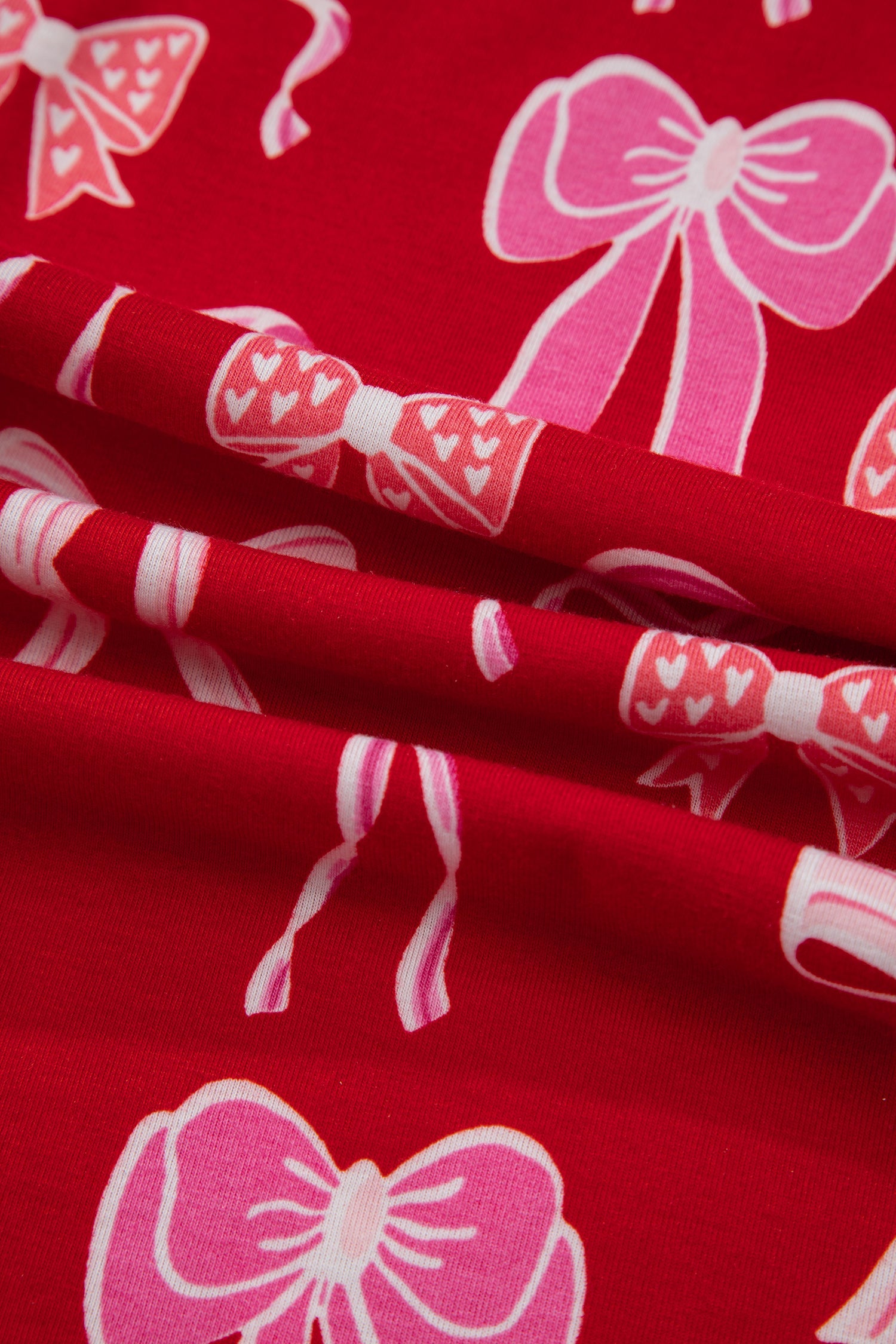 Sweet Bow Print Ruffled Short Sleeve Shirt Shorts Pyjama Set - eAura