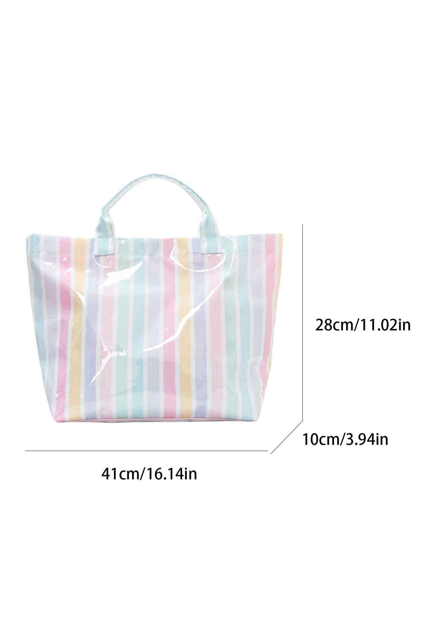 Glossy Striped Vinyl Large Tote Bag