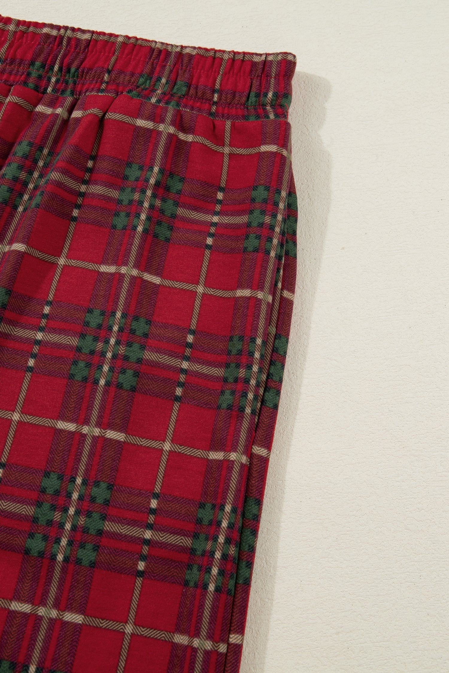 Plus Size Plaid Short Sleeve Shirt Pyjama Set - eAura