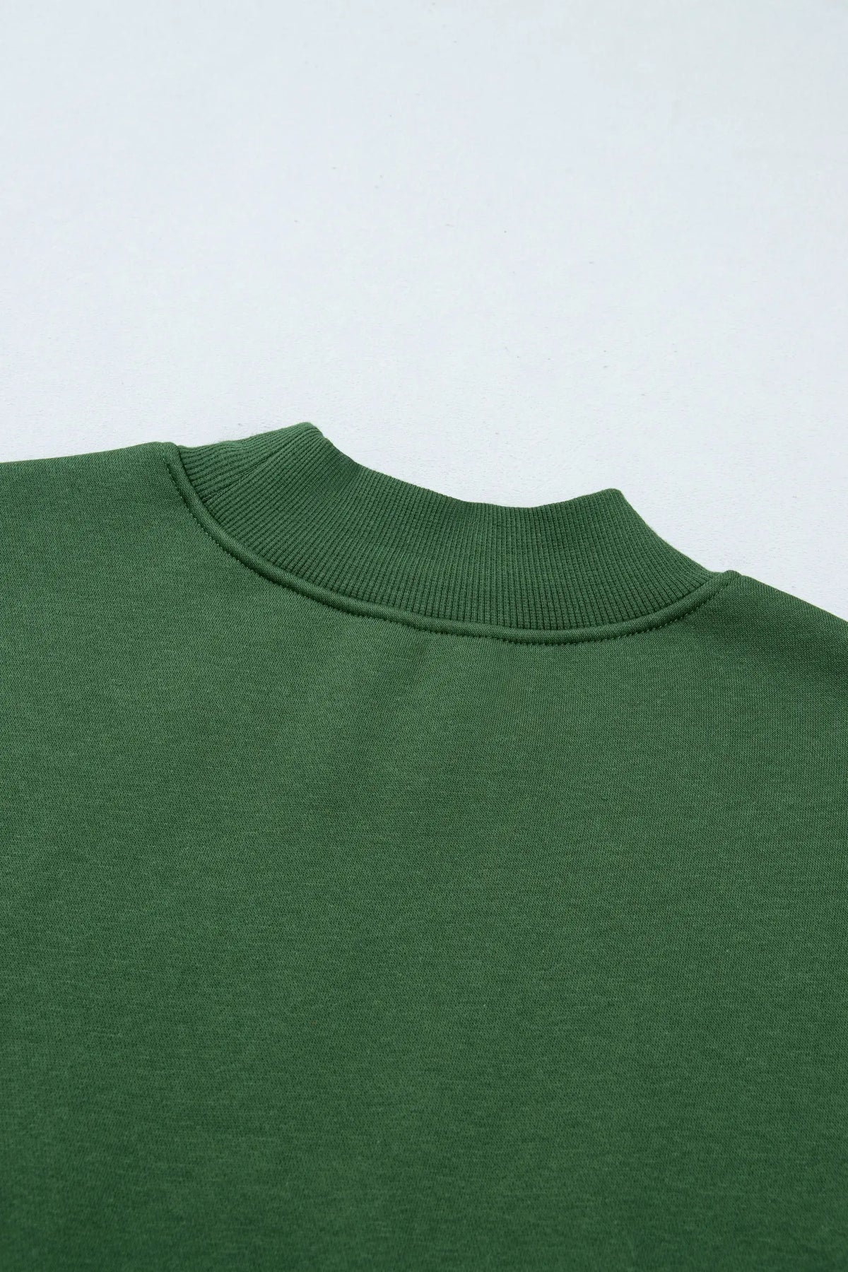 Plaid Sleeve Colourblock Loose Tunic Sweatshirt – Evergreen