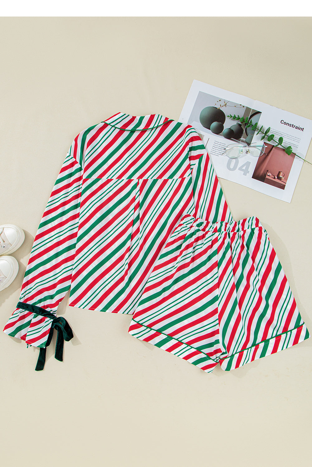 Green Stripe Christmas Pyjama Set - eAura
