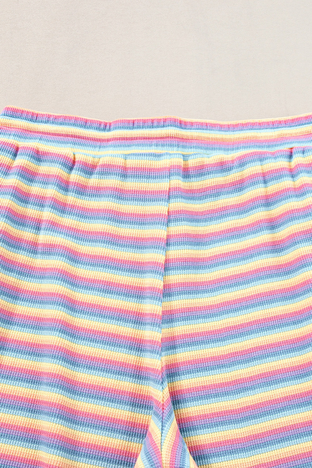 Pink Stripe Rainbow Tee Tasseled String Wide Leg Trousers Co-ord eAura