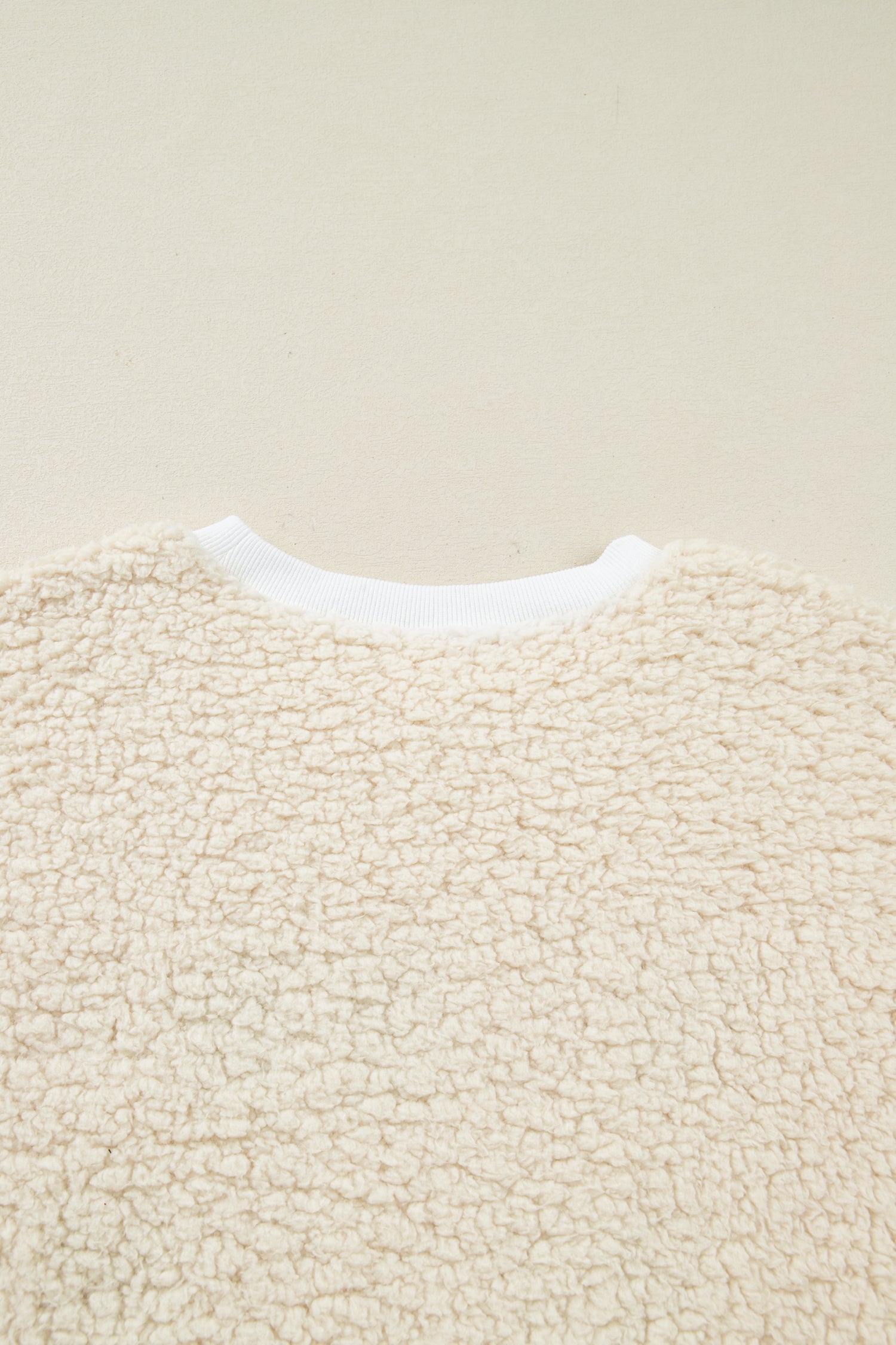 MERRY CHRISTMAS Multicoloured Embroidered Sherpa Pullover Sweatshirt - eAura