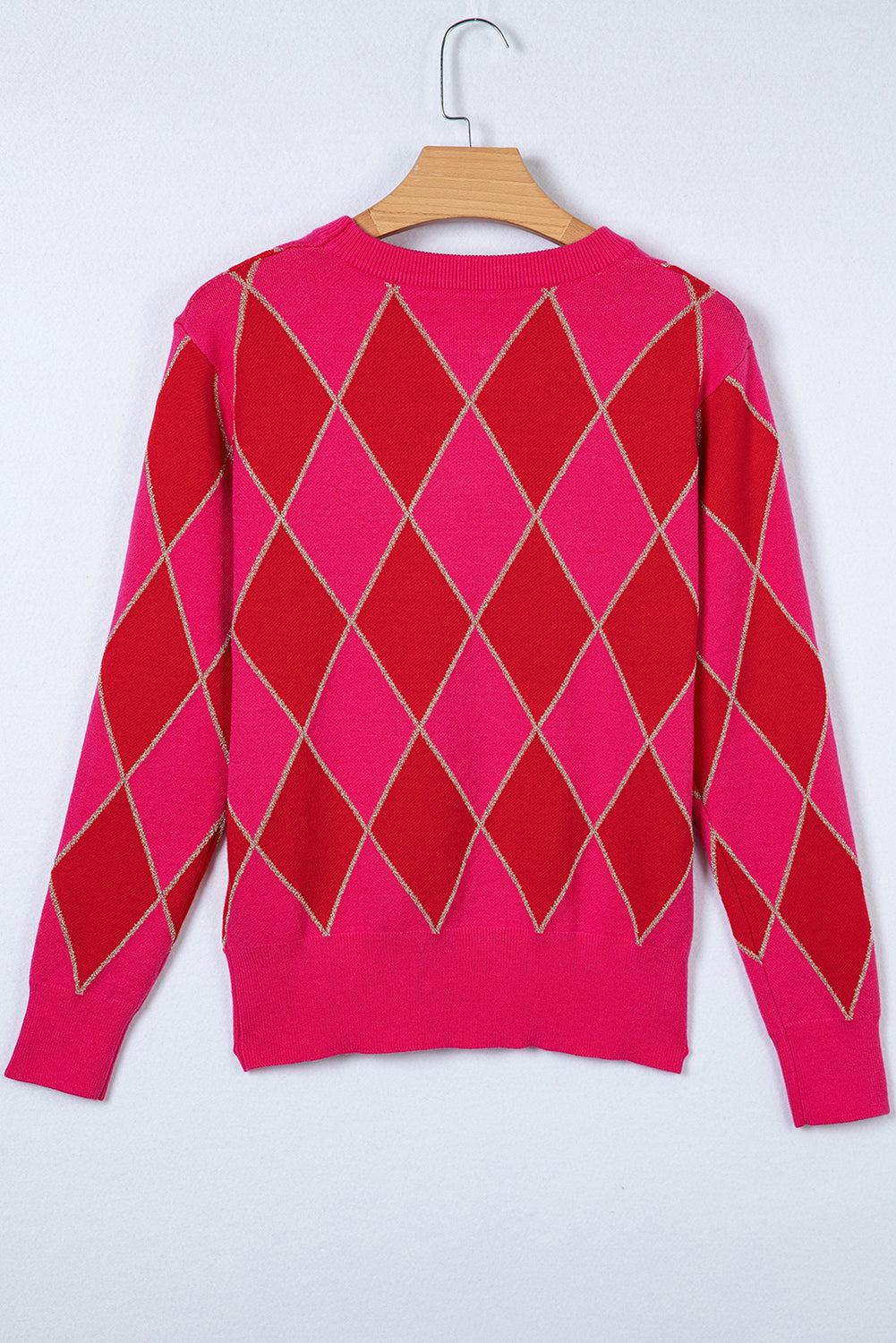 Glitter Rhombus Pattern Knit Casual Sweater - Sweaters & Cardigans/Sweaters