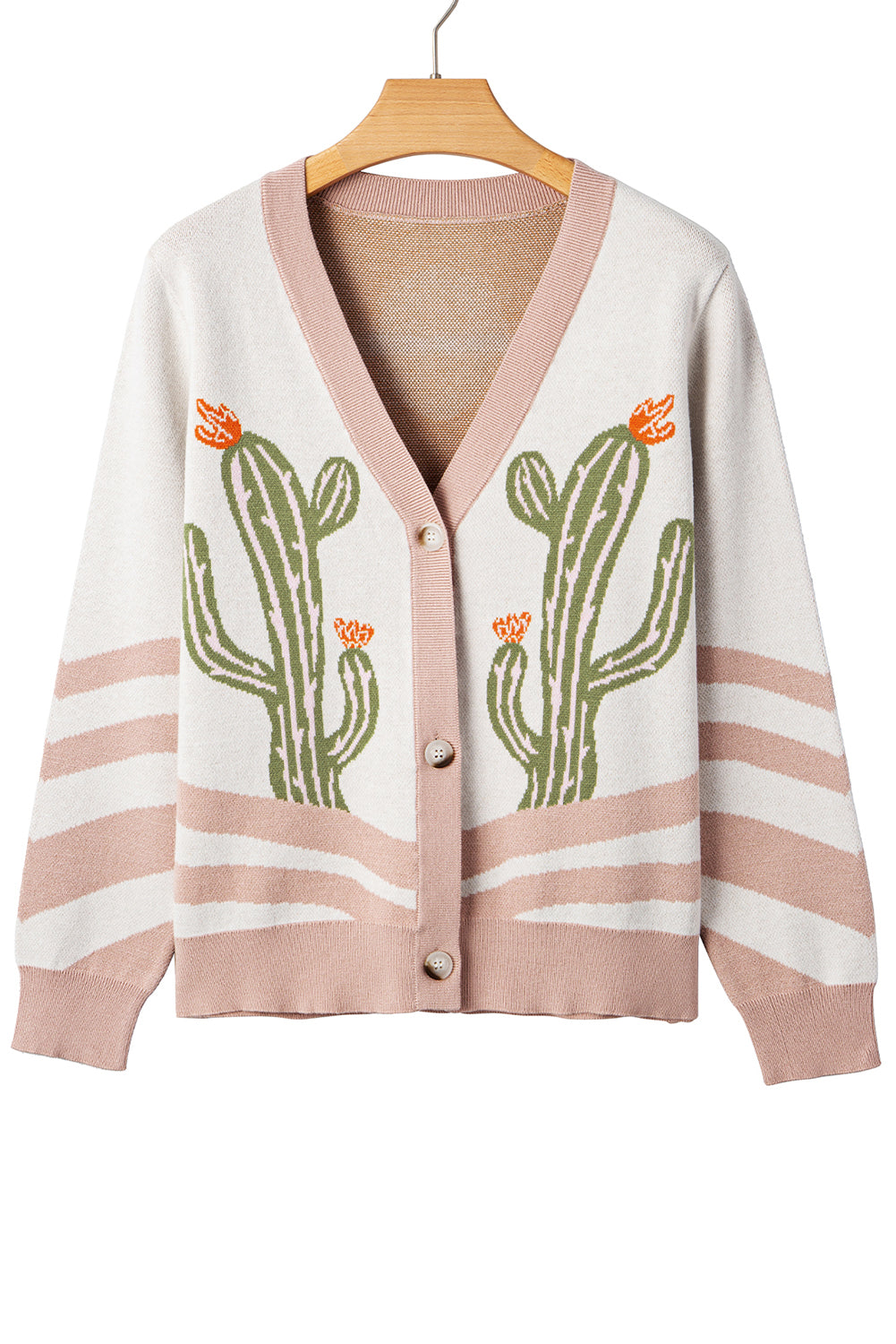 Desert Cactus Buttoned Front Knit Cardigan eAura