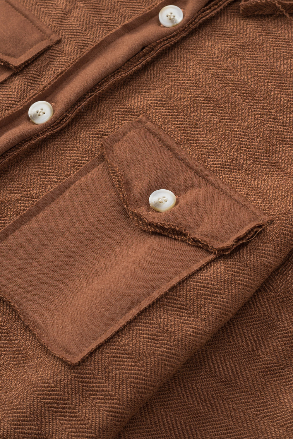 Grey Contrast Flap Pockets Relaxed Shacket Beagle Boutique Fashion Outlet