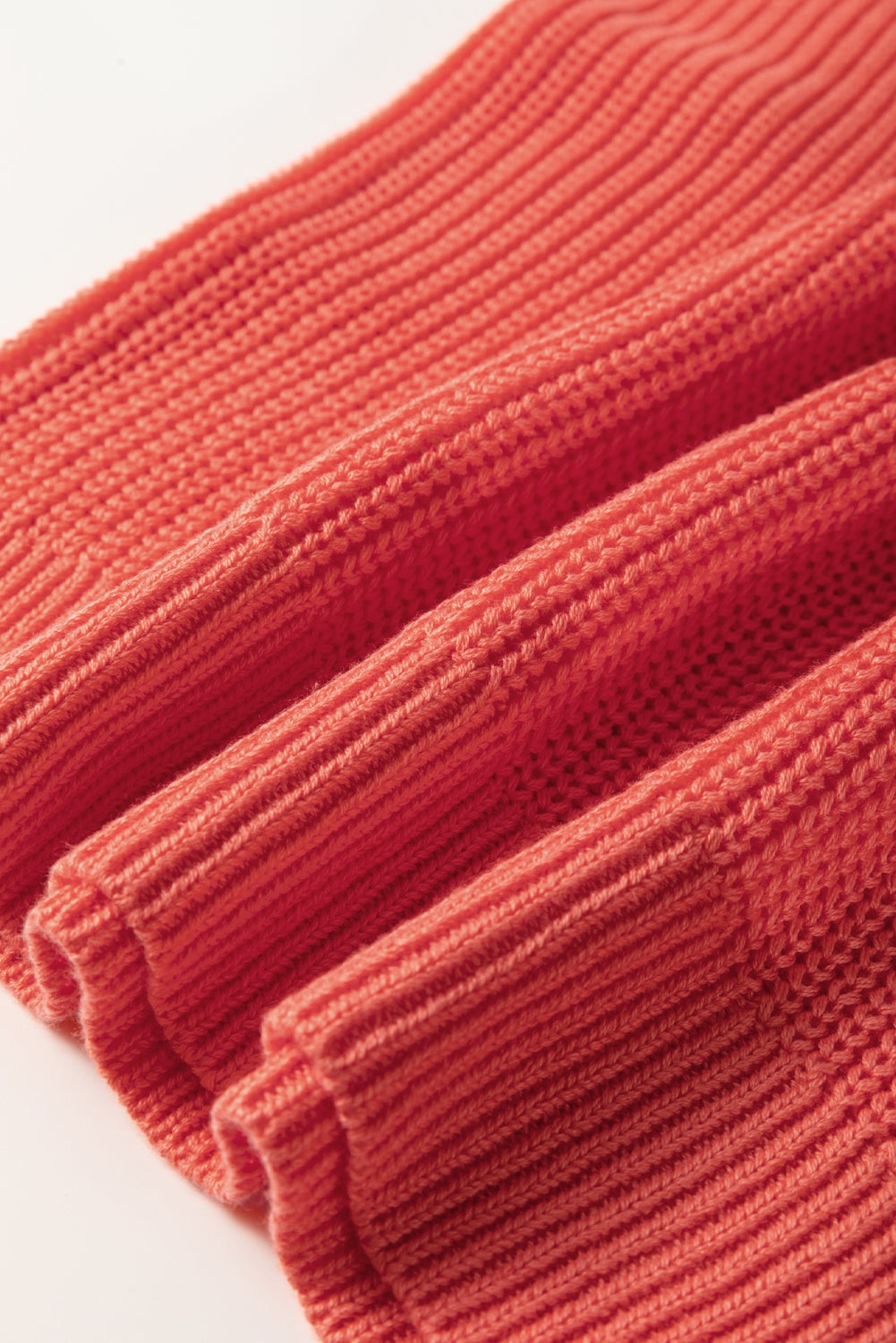 Flamingo Solid Textured Knitted Notch V Neck Sweater eAura