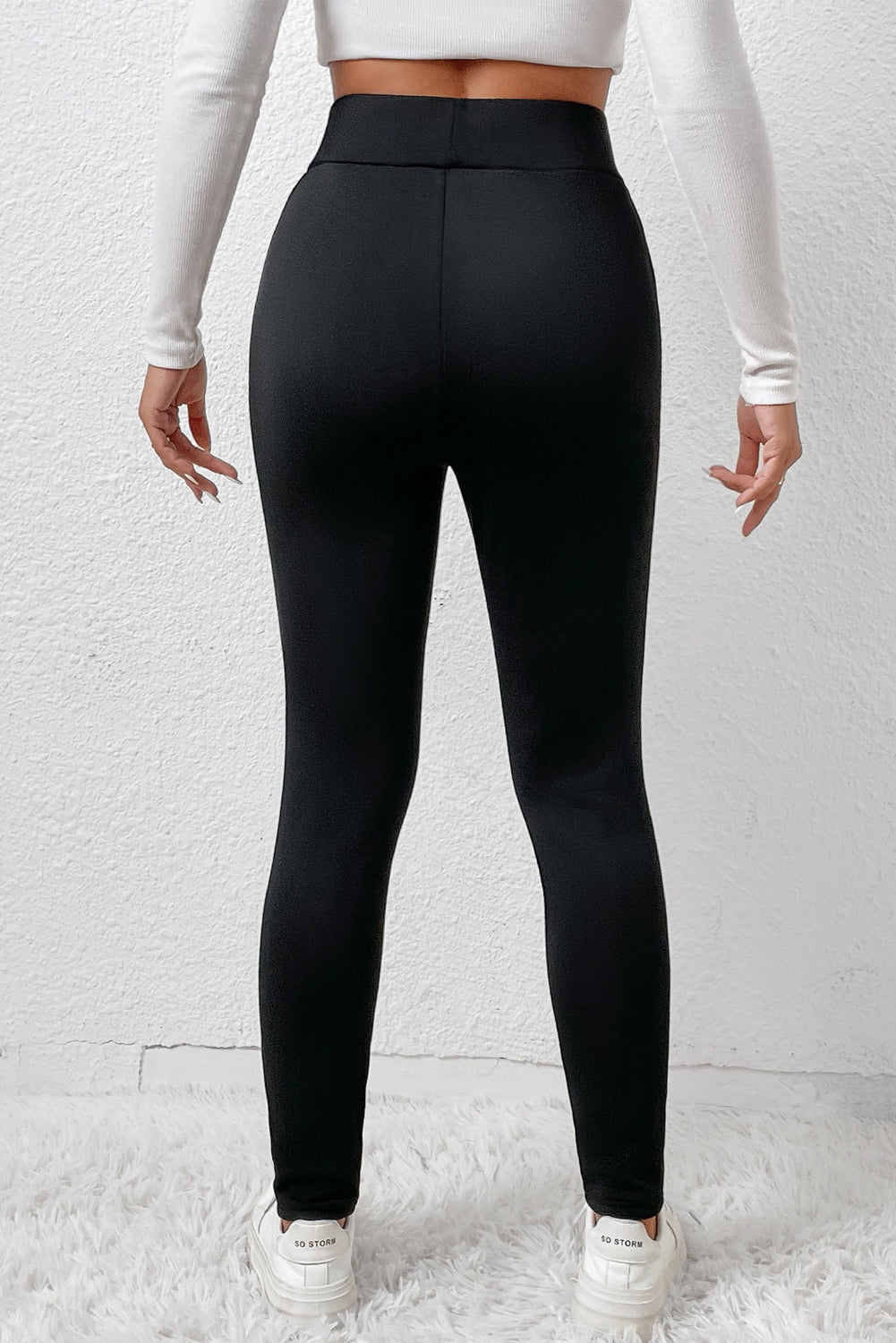 Black Fleece Lining Winter High Waist Leggings Beagle Boutique Fashion Outlet