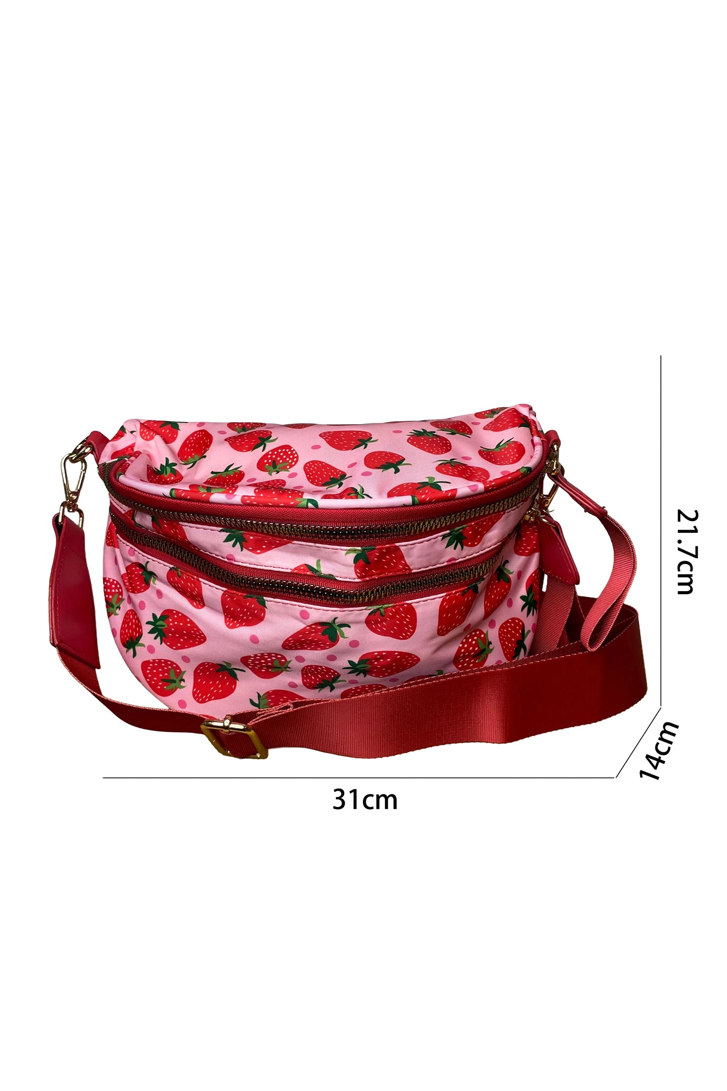 White Pretty Checkerboard Canvas Double Zip Crossbody Bag