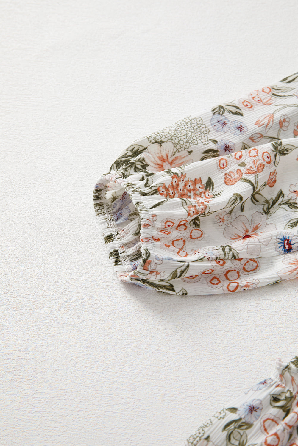 Green Floral Print Tiered Frilled Shirred Mock Neck Mini Dress Beagle Boutique Fashion Outlet